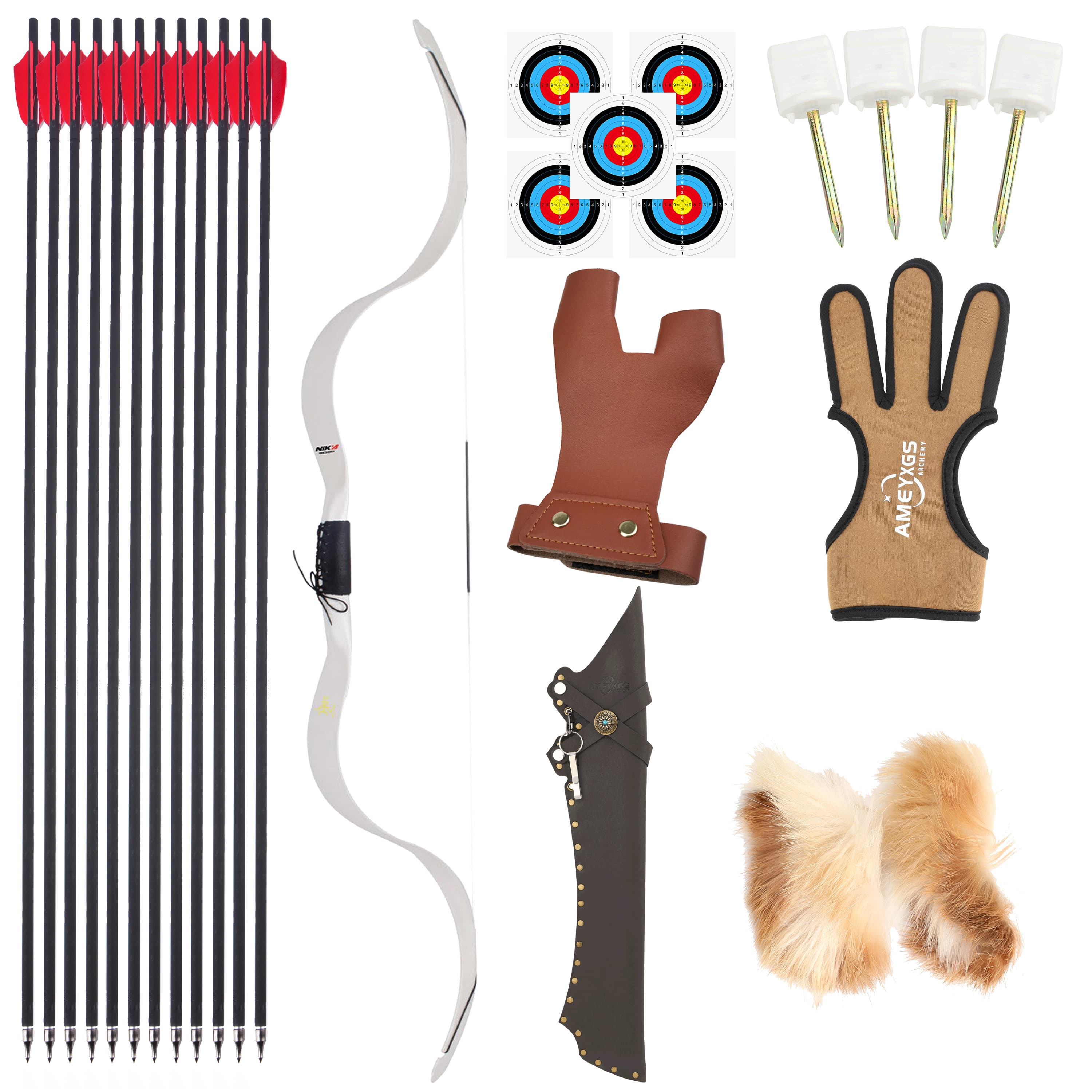 NIKA ET-4C Recurve Bow Archery Takedown Bow Shooting 14-40LBS