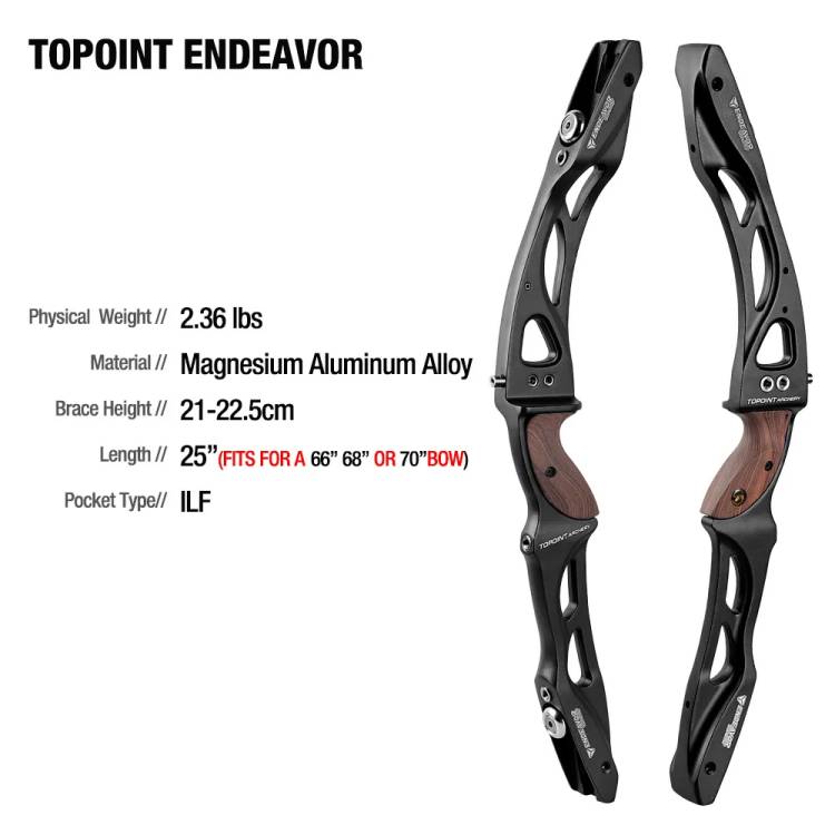 TOPOINT Endeavor R10 66" 68" 70" ILF Target Recurve Bow 16-44# @28"