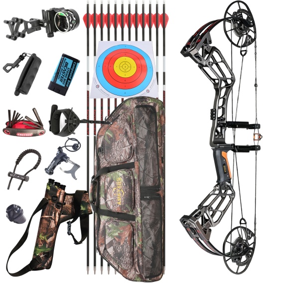 Dual Use Compound Bow 0-70lbs 360FPS Adjustable Let-off 75-85% ...