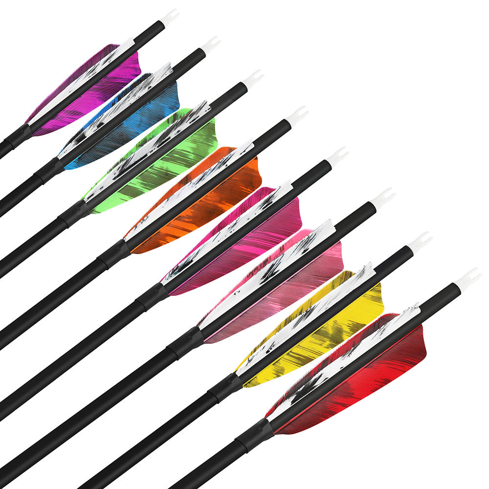 SHARROW 28" 30" 31" Archery Carbon Arrows Spine 500 (12 Pack)