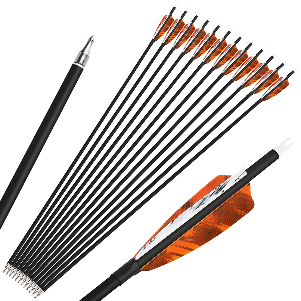 SHARROW 28" 30" 31" Archery Carbon Arrows Spine 500 (12 Pack)