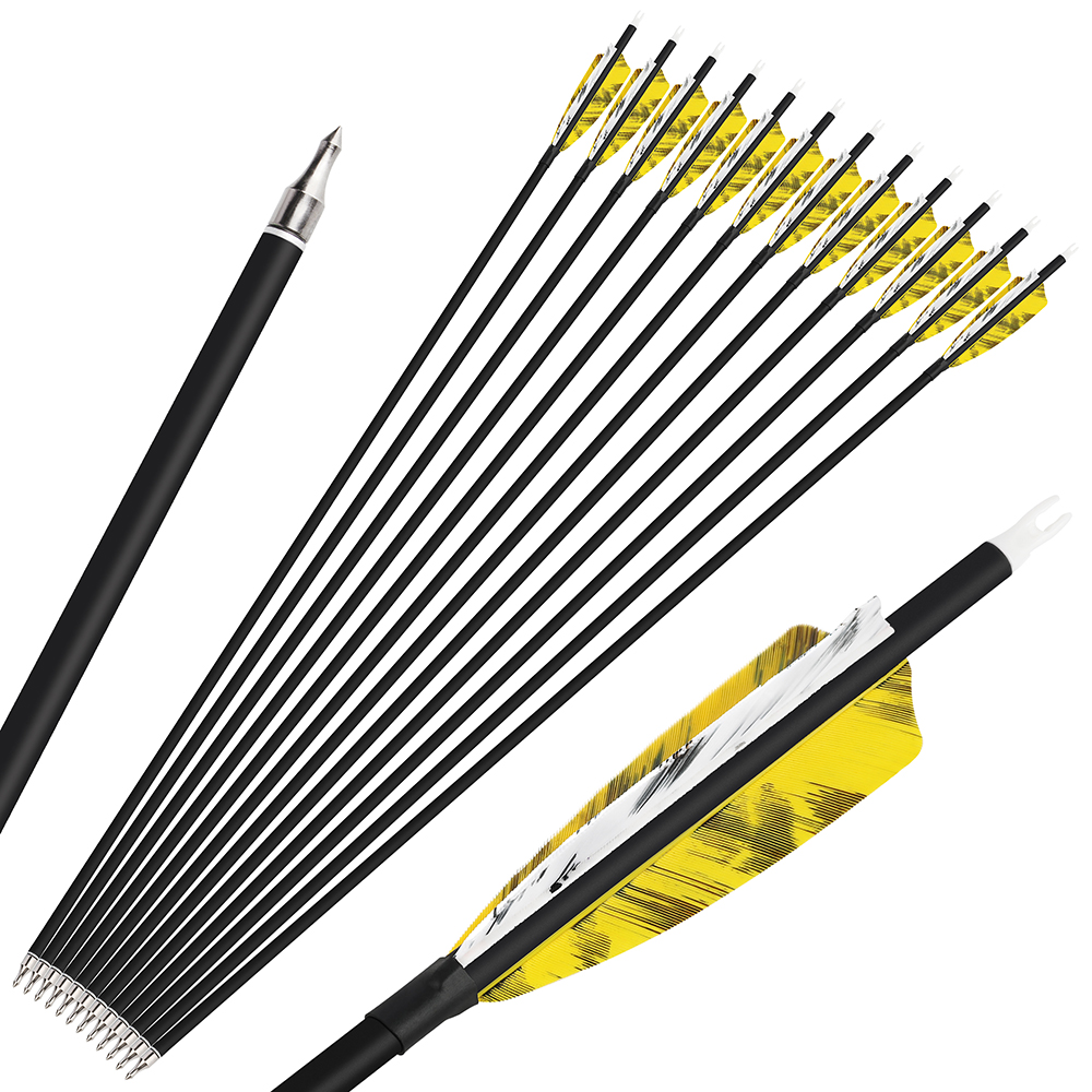 SHARROW 28" 30" 31" Archery Carbon Arrows Spine 500 (12 Pack)