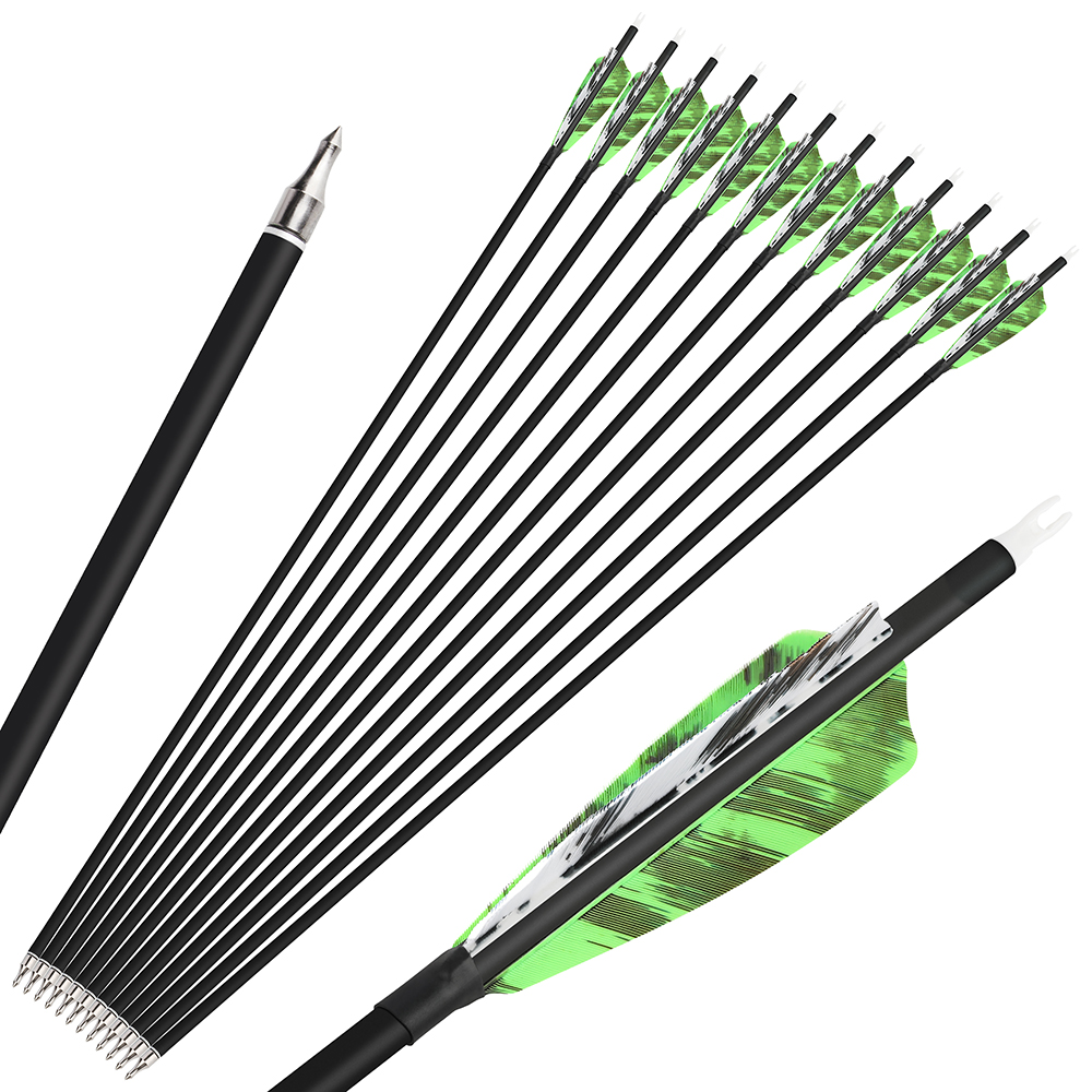 SHARROW 28" 30" 31" Archery Carbon Arrows Spine 500 (12 Pack)