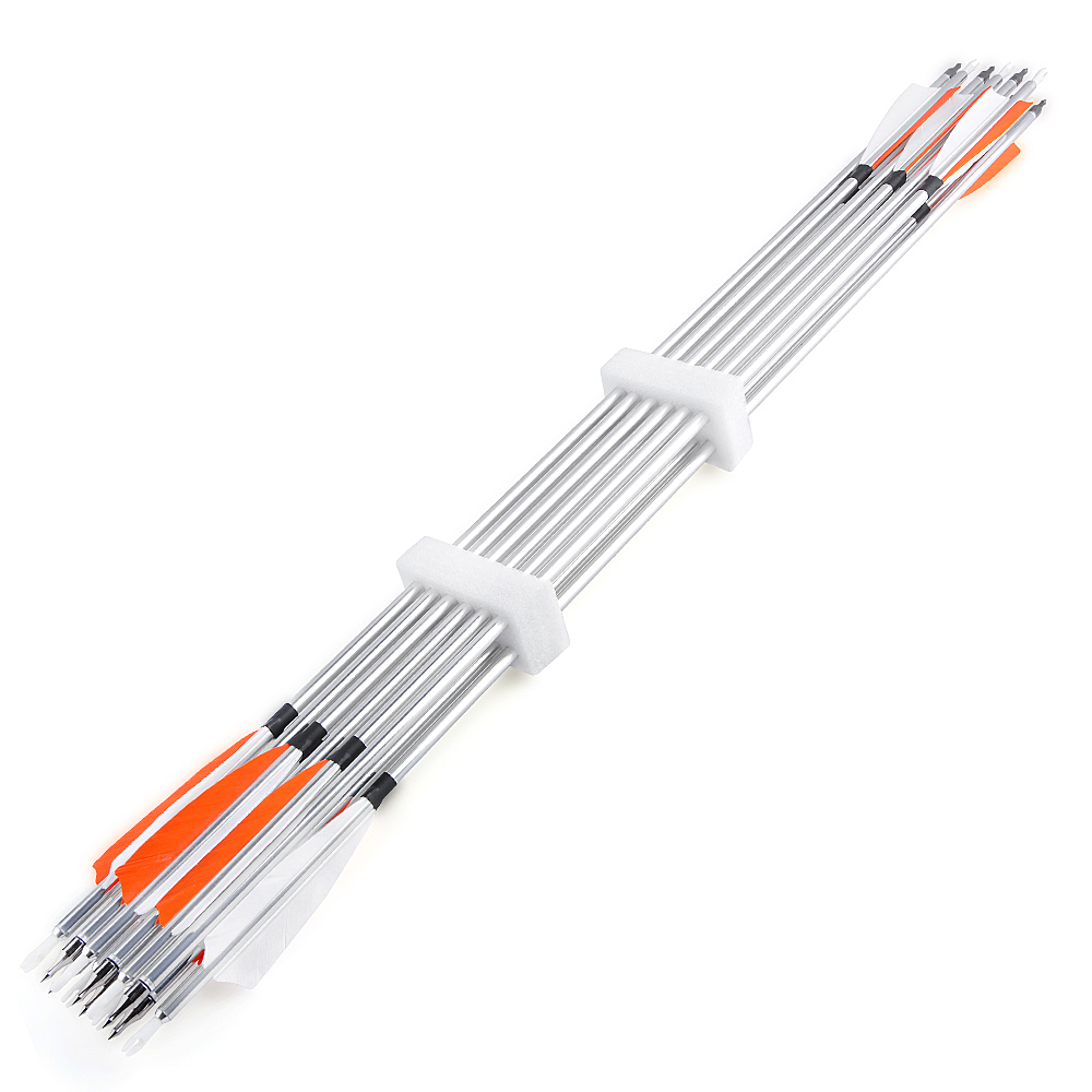 SHARROW 30" Archery Aluminum Arrows Target Hunting Spine 500(12 Pack)