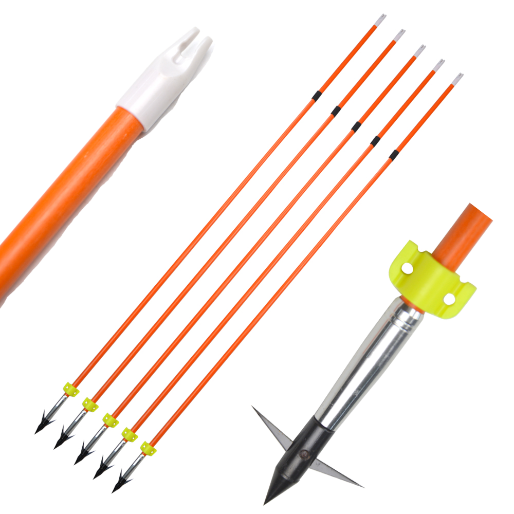SHARROW 30 Inch Orange Bowfishing Arrows Fiberglass(12 Pack)