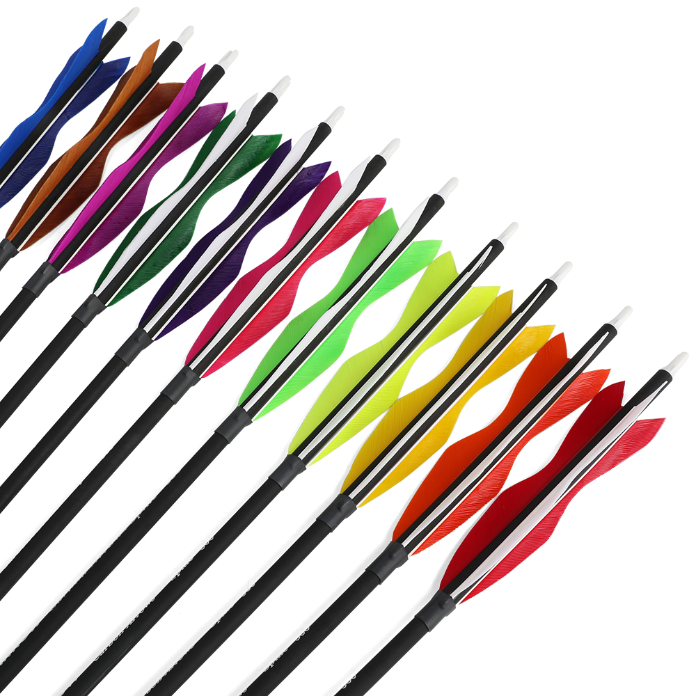 SHARROW Archery Carbon Arrows with 5" Fearher Spine 500