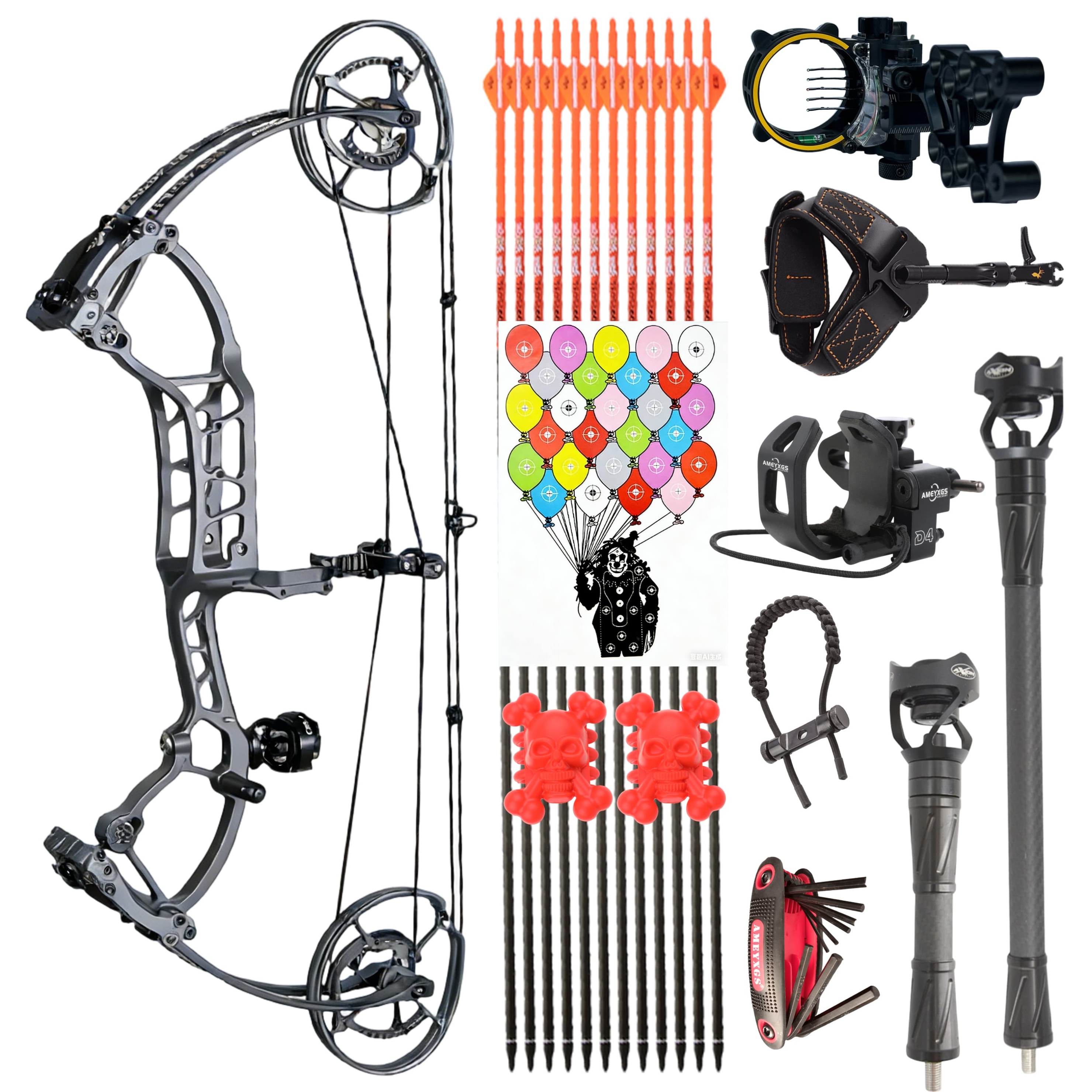 TUOLU Dual Use Compound Bow 40-70lbs Adjustable for Hunting & Target ...