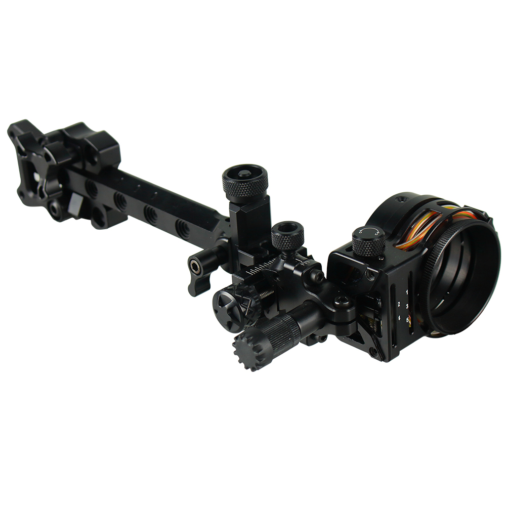 TOPOINT TX1650 Bow Sight Adjustable .019" 5 Pin Bow Sight RH/LH