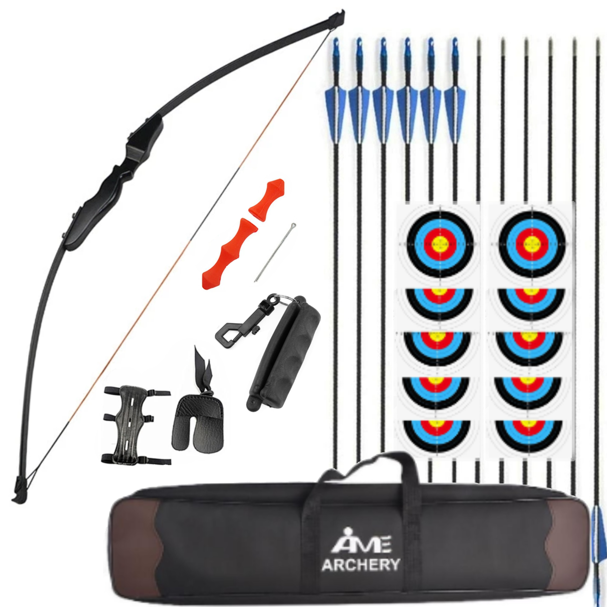 40lbs Outdoor Takedown Recurve Bow Kit with Fiberglass Arrows