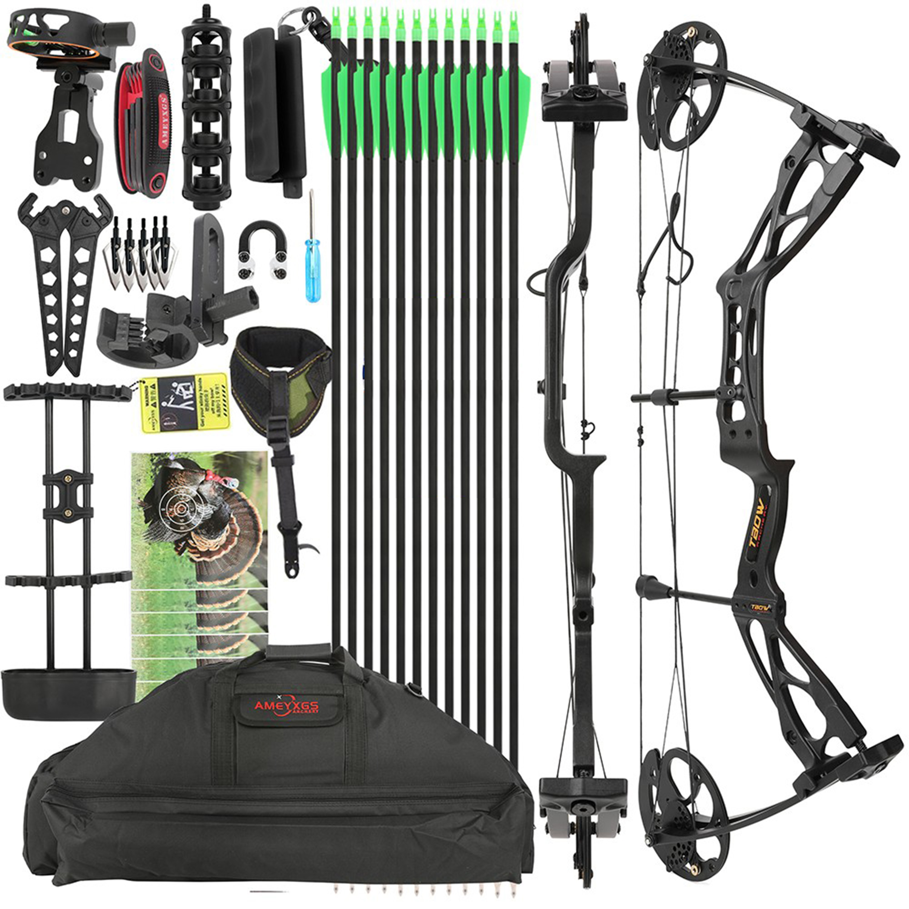 US IN STOCK M133 Compound Bow  0-70lbs  Archery Hunting