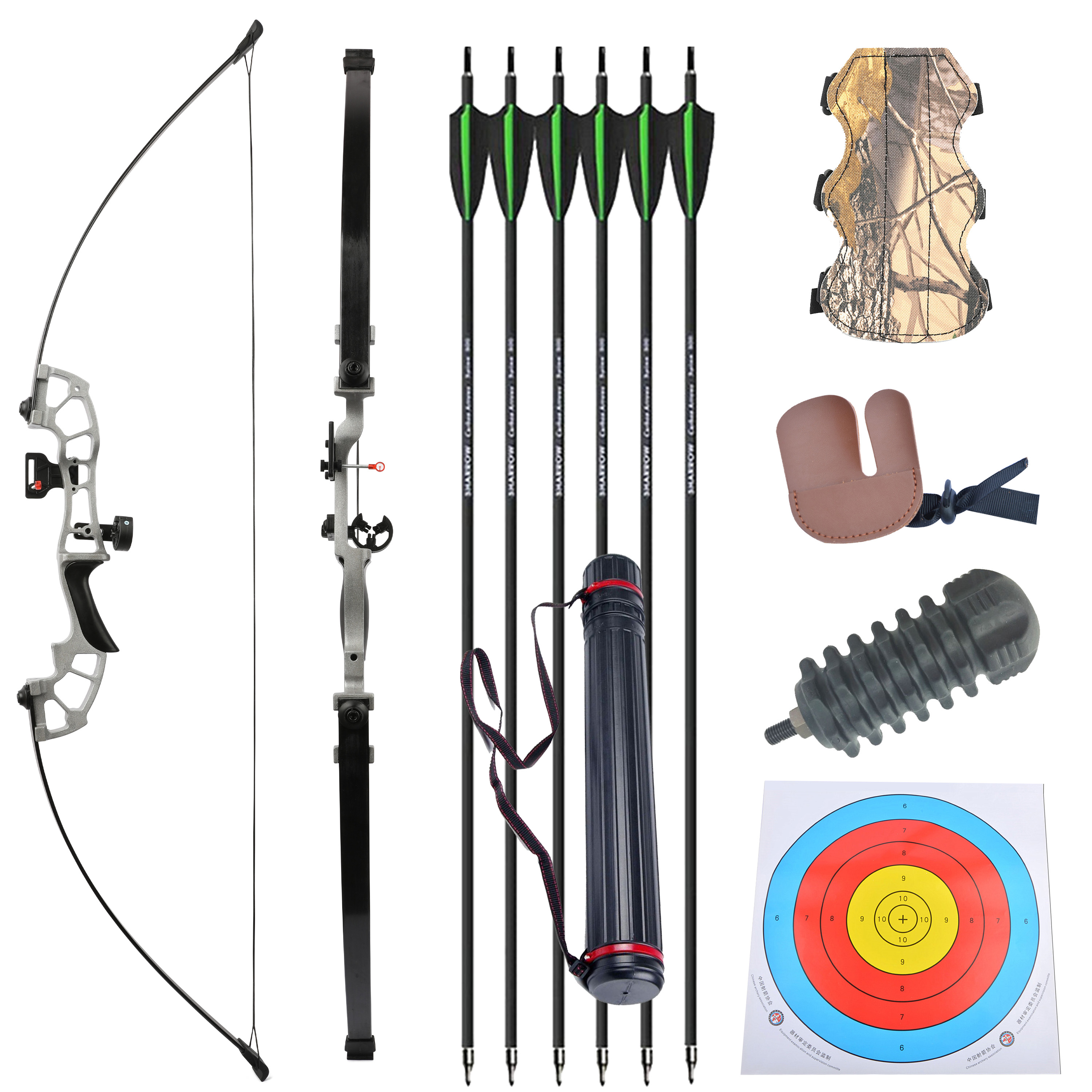 US IN STOCK 52" Straight Recurve Bow Set 40lbs for Target & Hunting