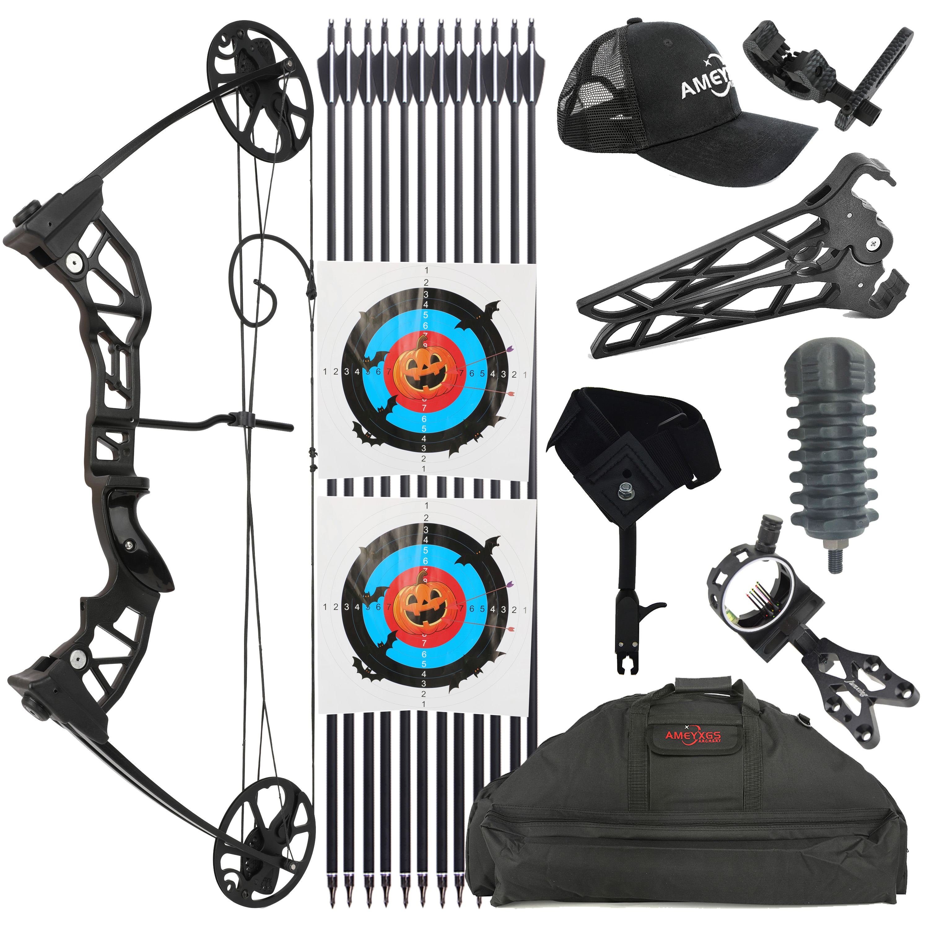US IN STOCK Archery 38-70lbs Compound Bow Set Shooting Hunting