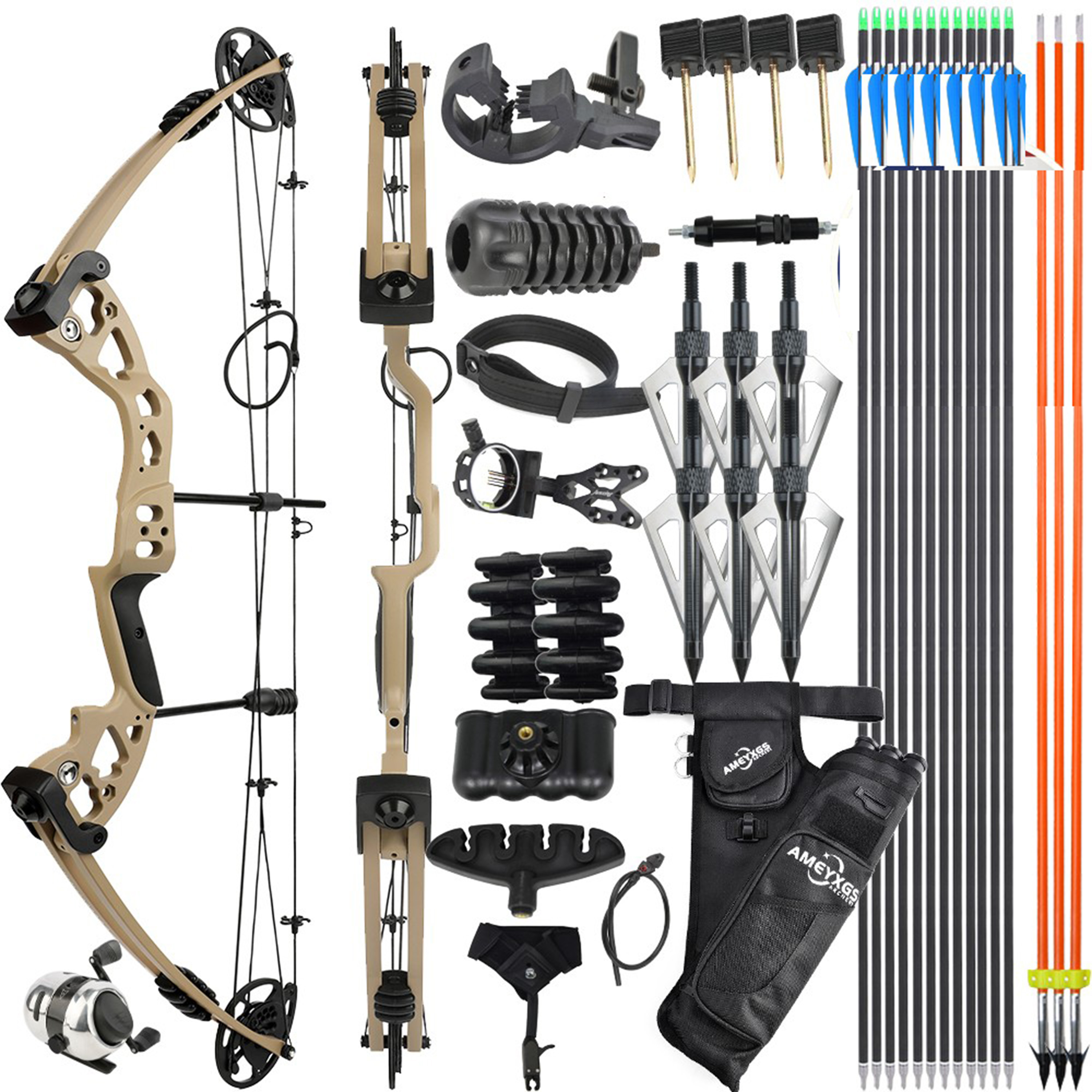 US JUNXING Compound Bow Archery Hunting Bow 30-55lbs RH/LH