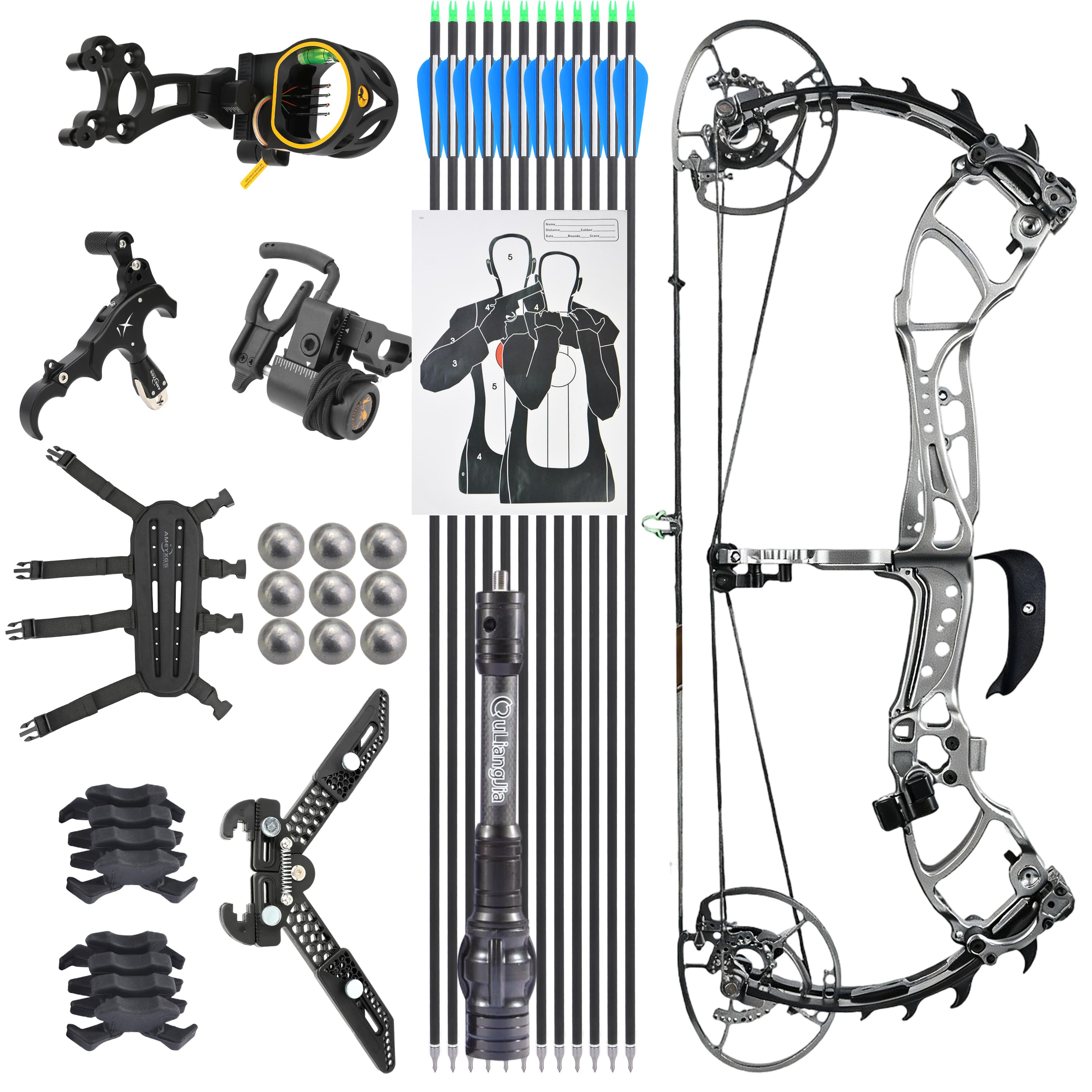 WOLF LEADER 45-70lbs Compound Bow Hunting Kit Shooting Archery