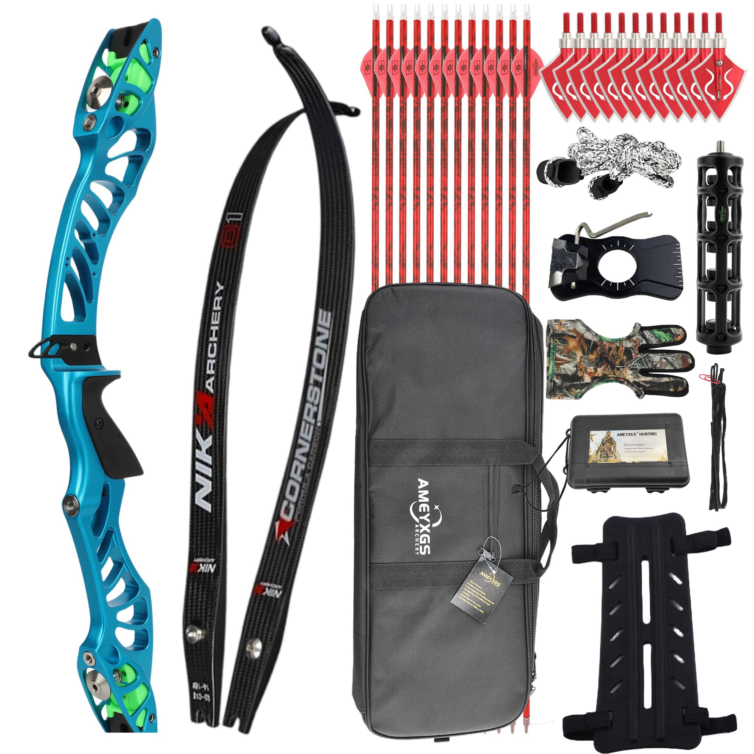X-Pulse Takedown Recurve Bow Kit 18-46bs Shooting Archery