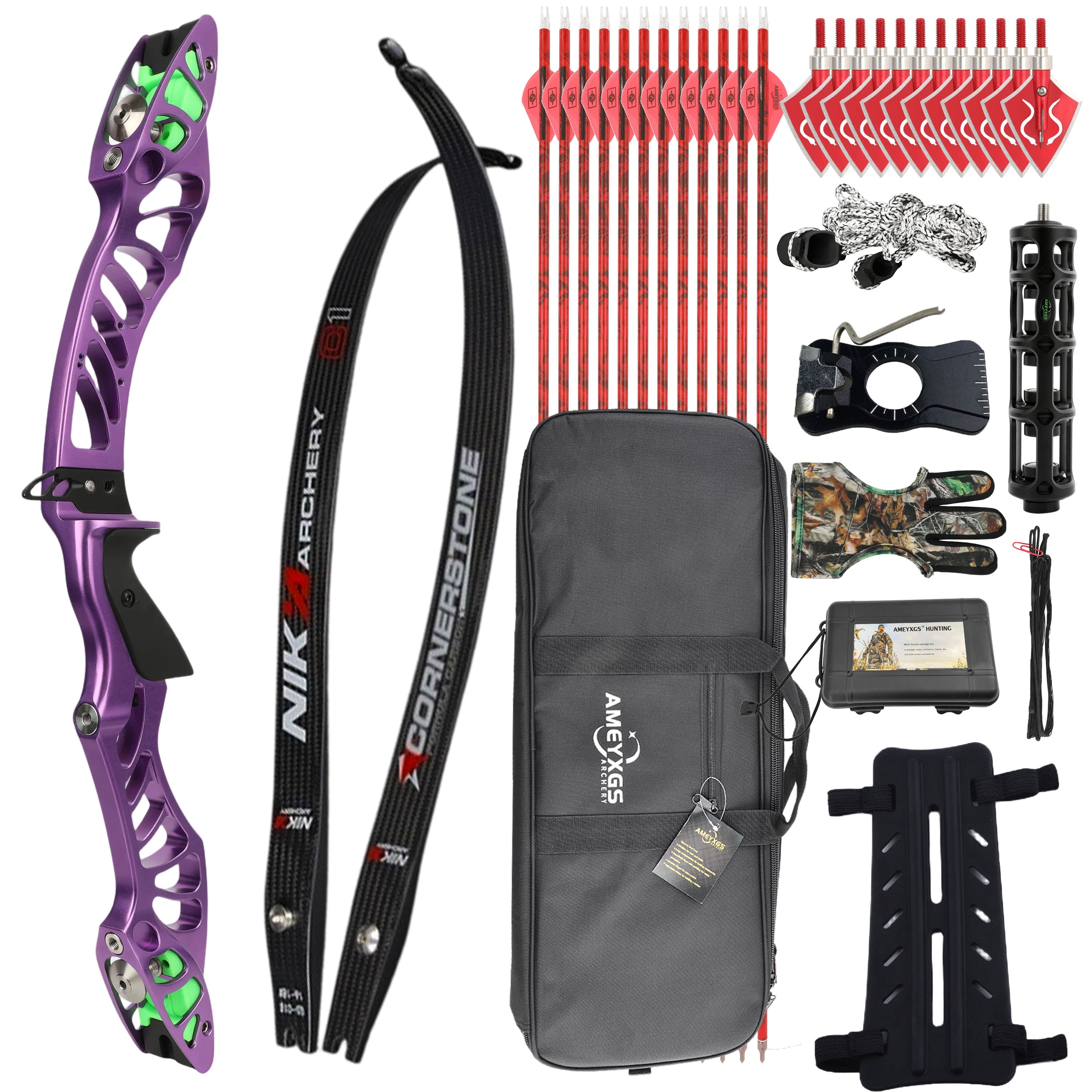 X-Pulse Takedown Recurve Bow Kit 18-46bs Shooting Archery
