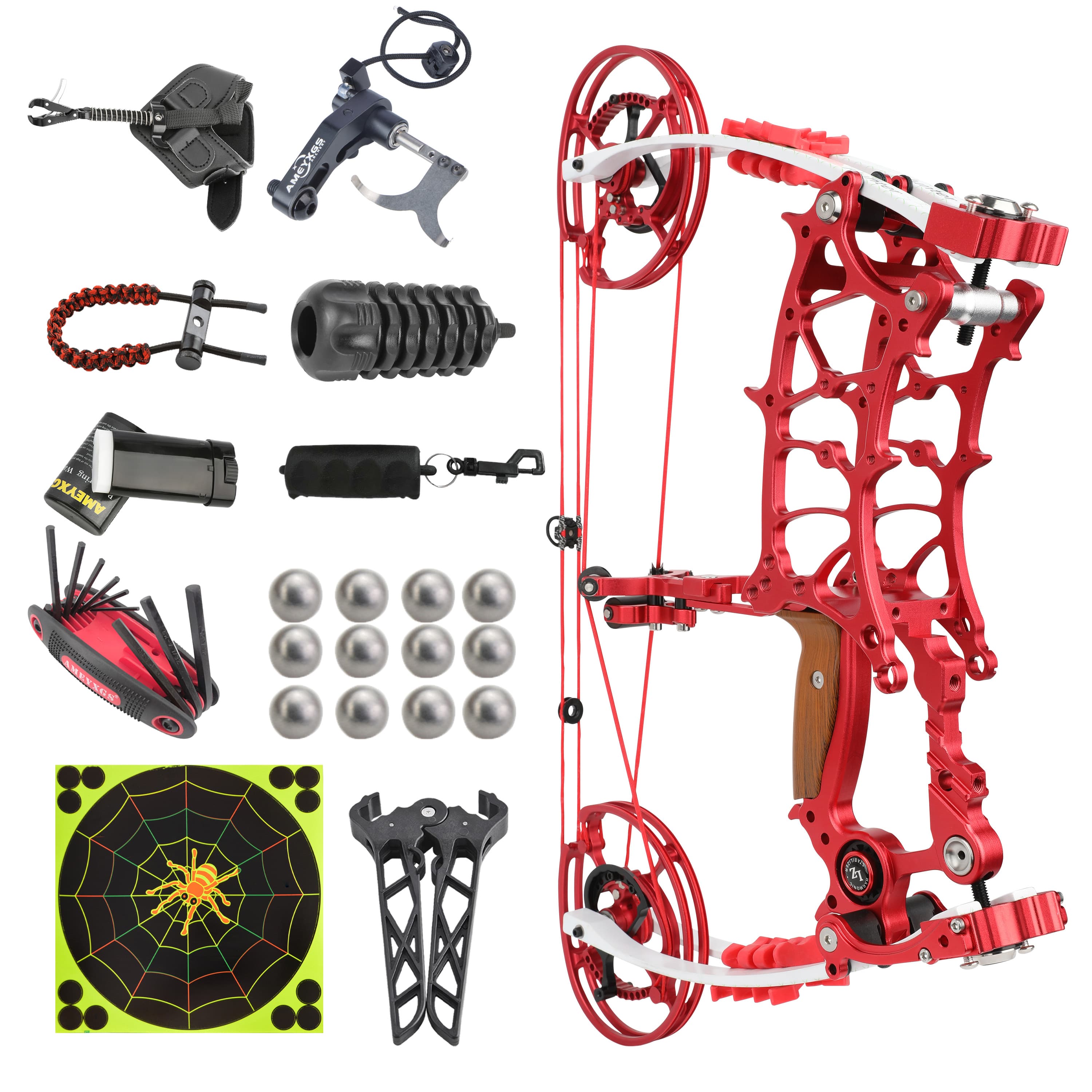 Steel Ball Compound Bow Kit Dual-use 17" 40-65 lbs