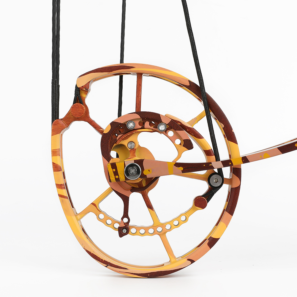 JUNXING Yellow Camo Dual Use Compound Bow 30-70lbs Hunting Bowfishing Set