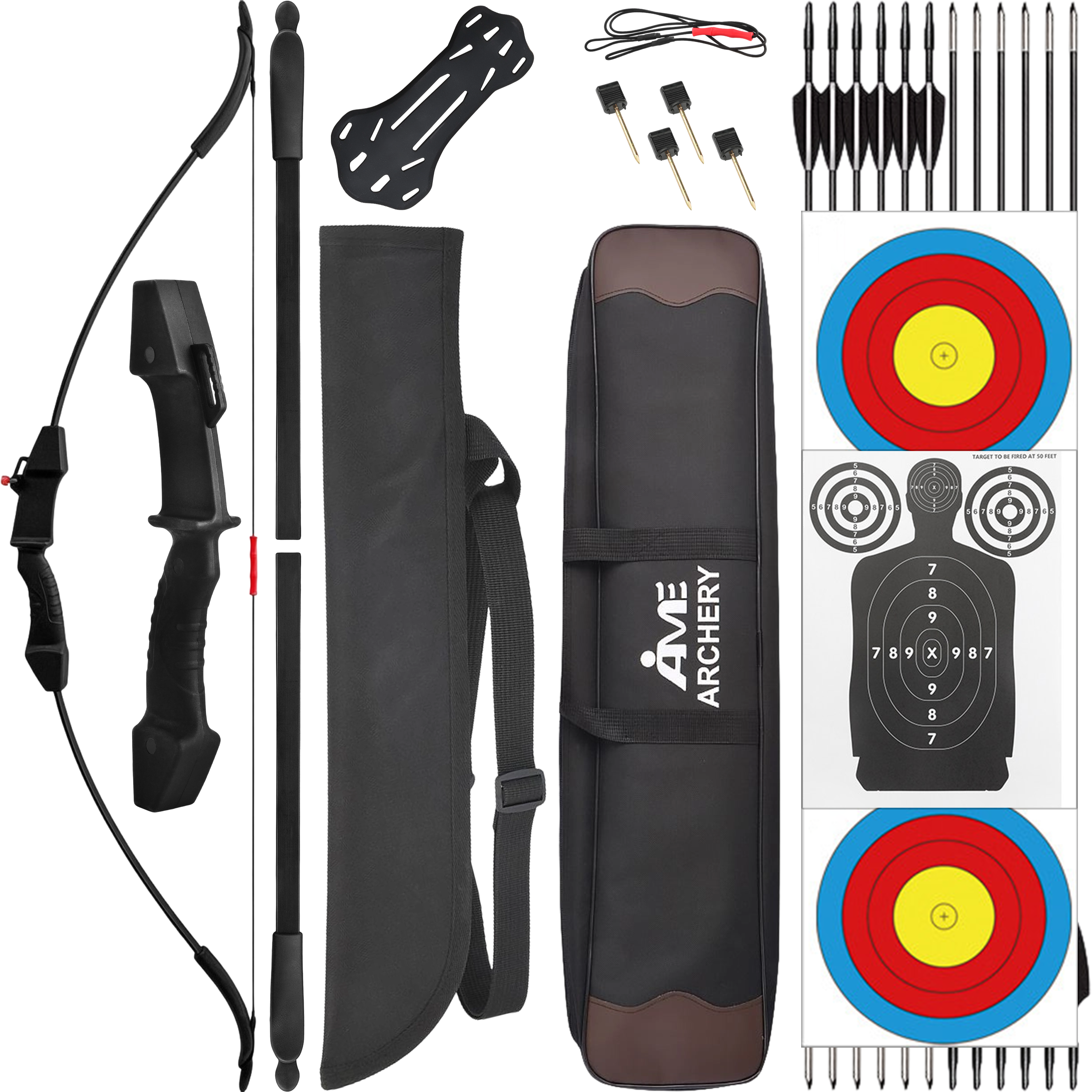 Children Archery Recurve Bow Kit Arrows Shooting Gift for Ages 4-16