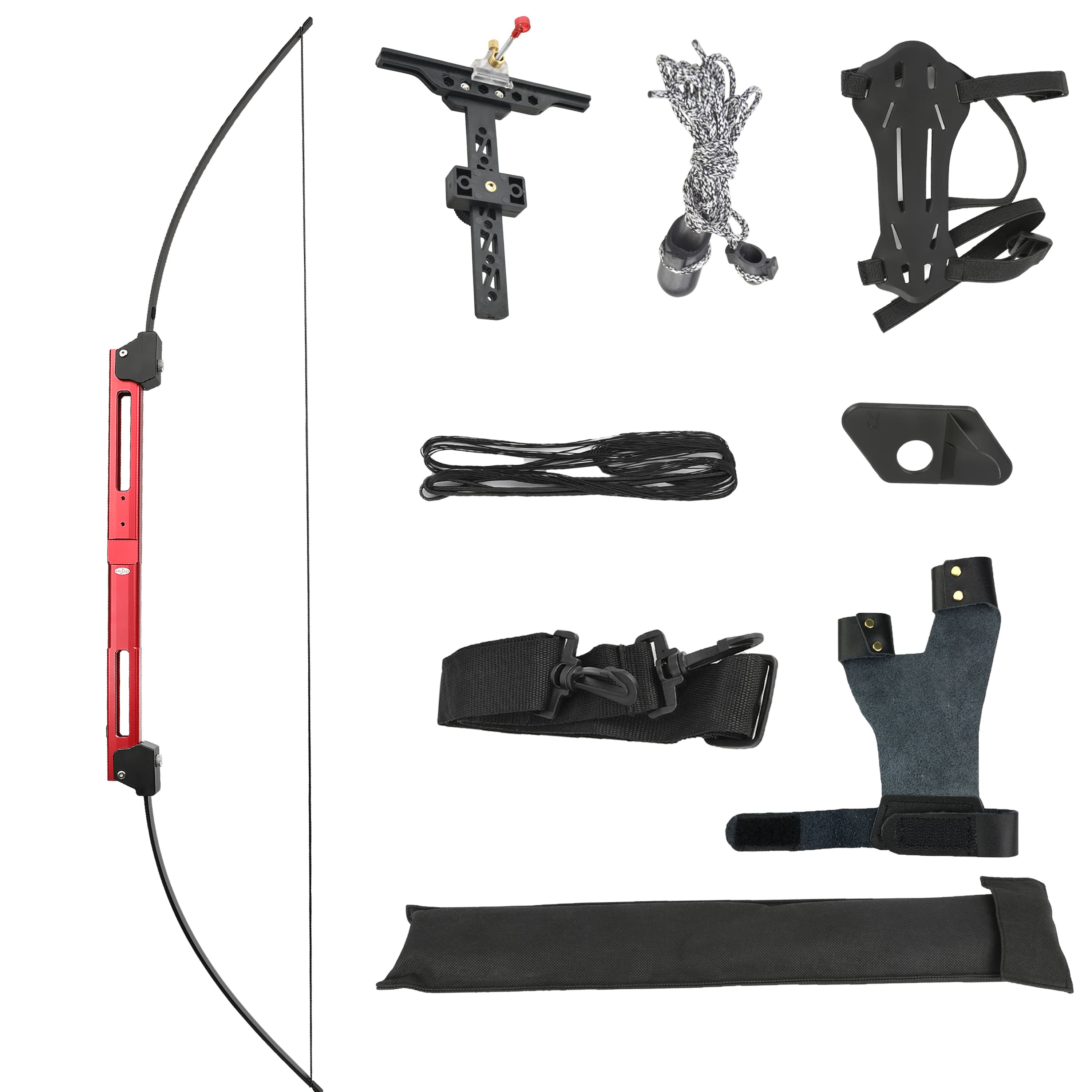 58" Folding Takedown Recurve Bow Aluminum Alloy Hunting 25-60 lbs