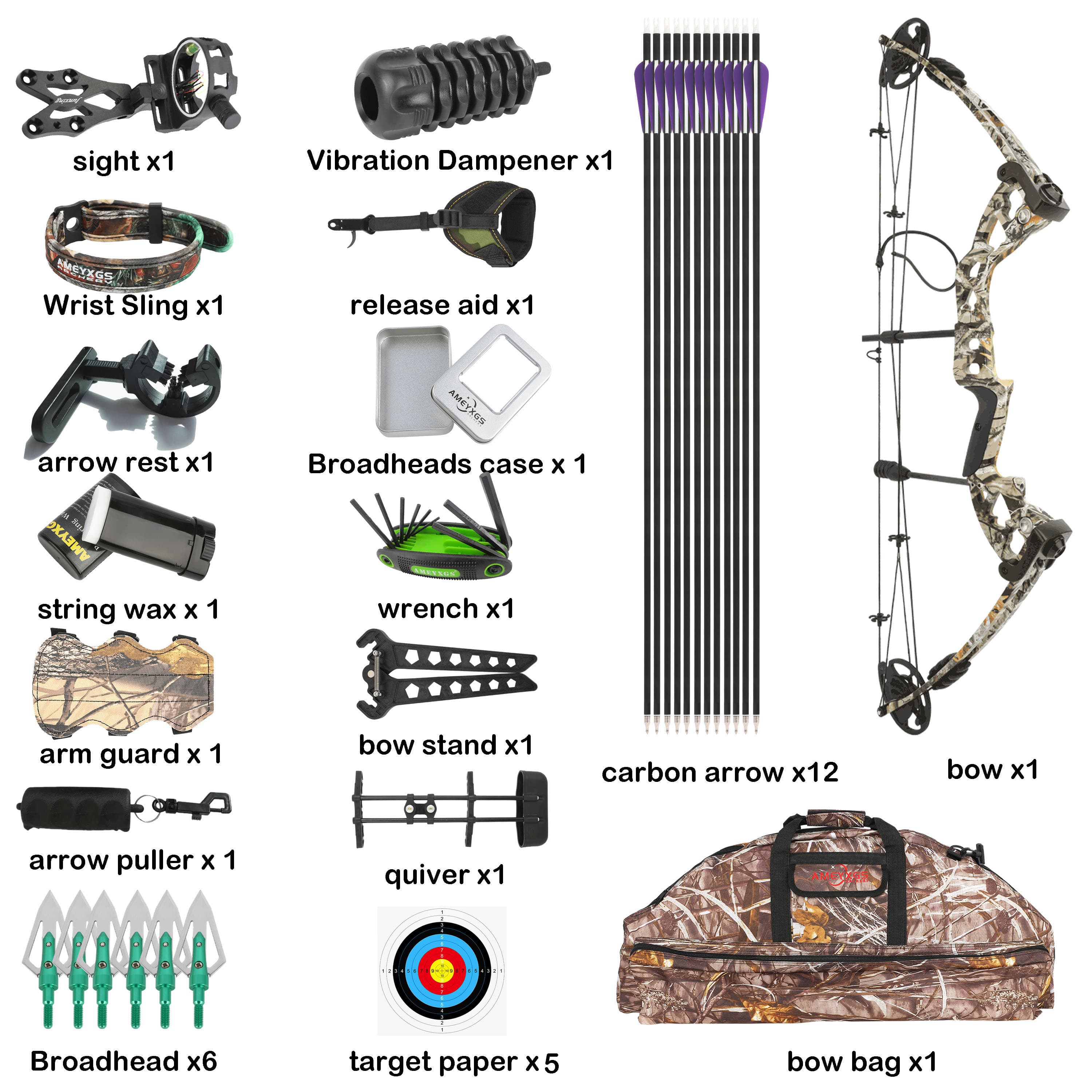 JUNXING Battleship Compound Bow Hunting Bow 30-55 lbs 