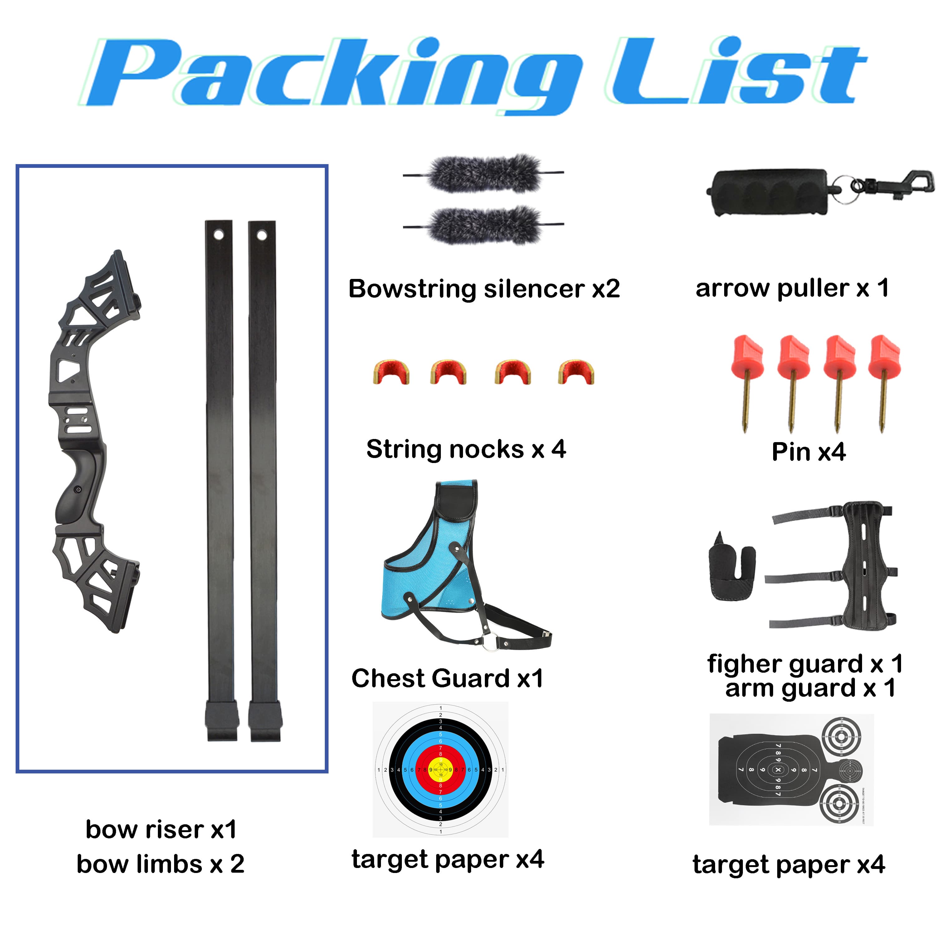 Archery M122 Straight Bow Take Down Recurve Bow