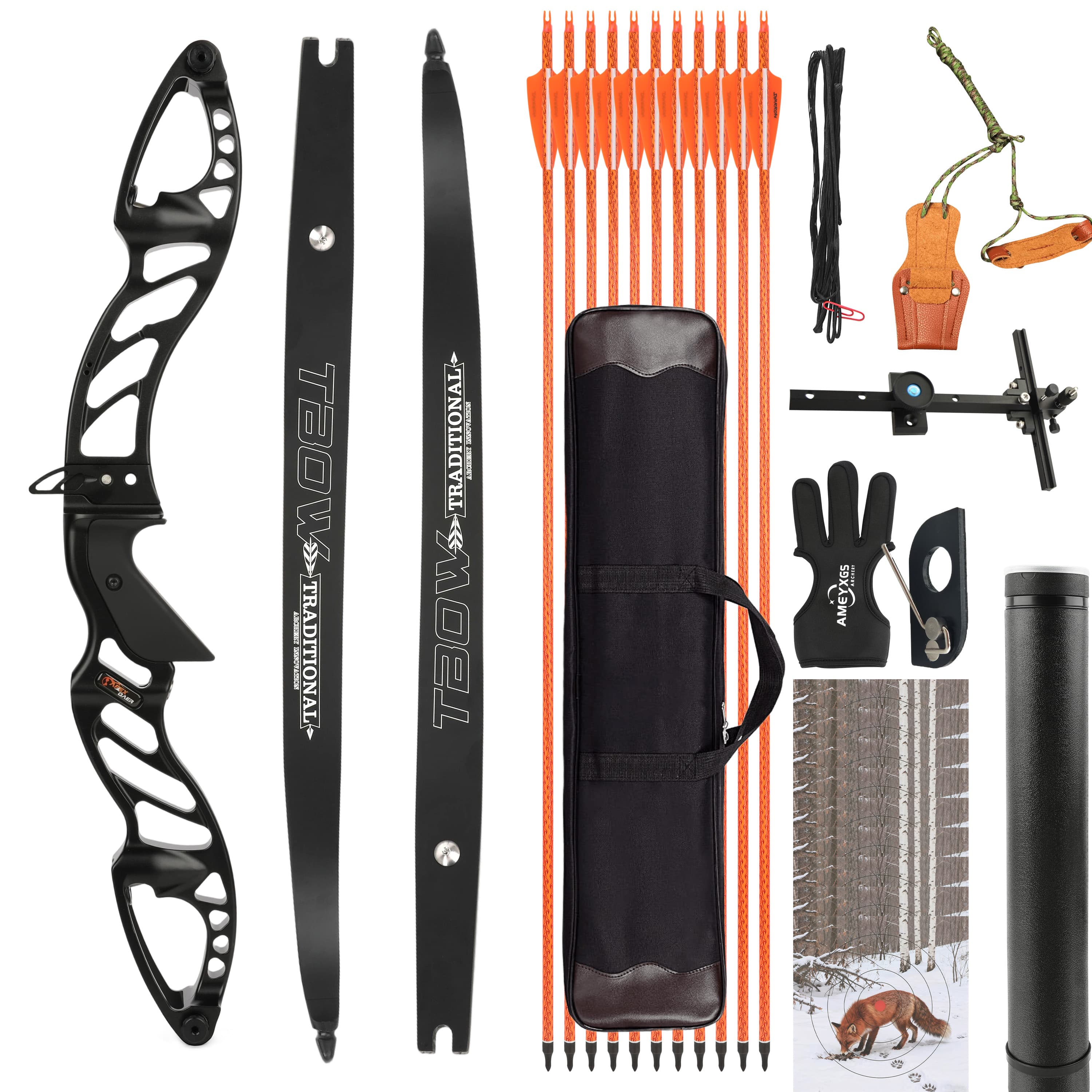 25-60lbs Recurve Bow Archery F interfance Takedown Bow