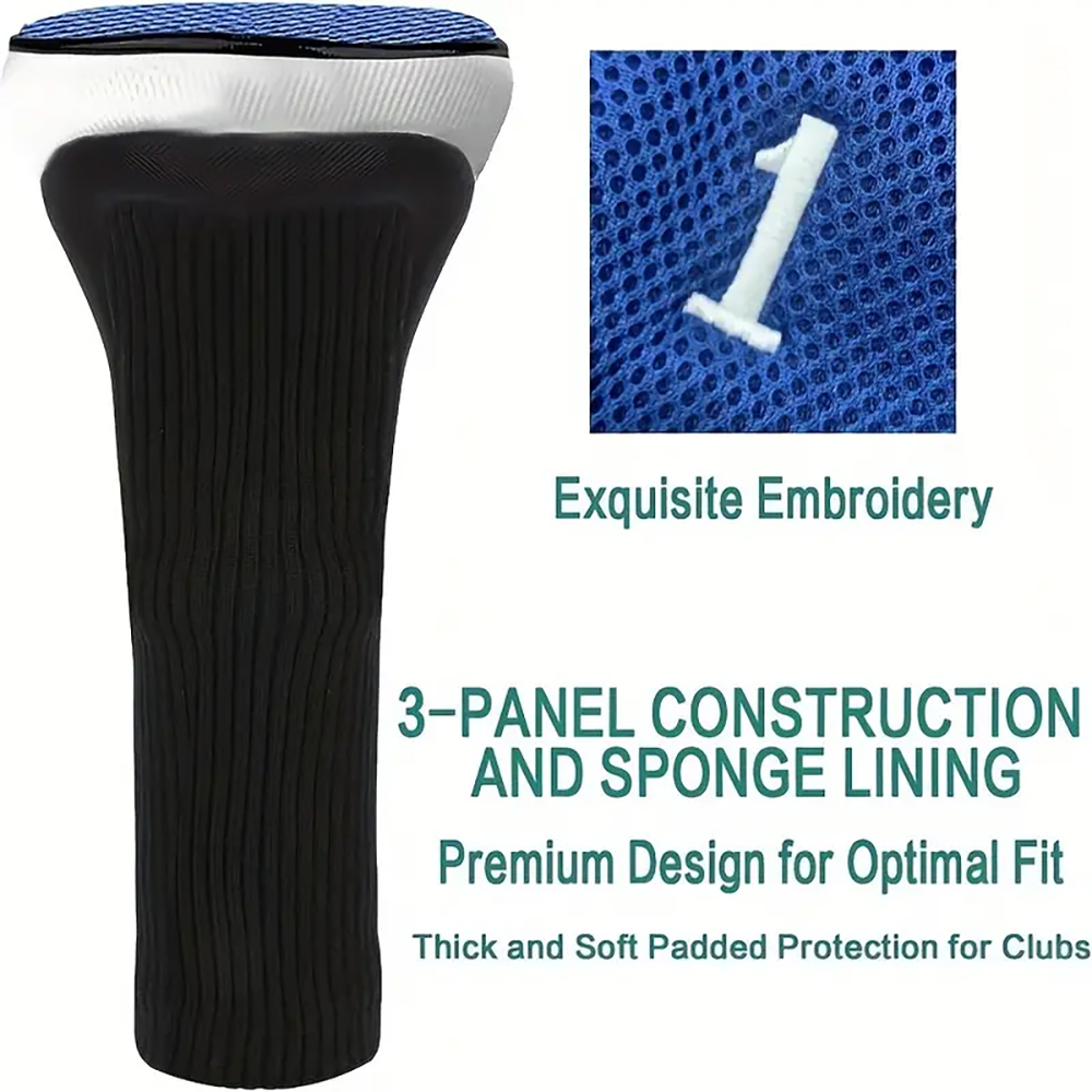 Golf Club Head Cover Set Driver Fairway Hybrid Headcovers Tags Protection