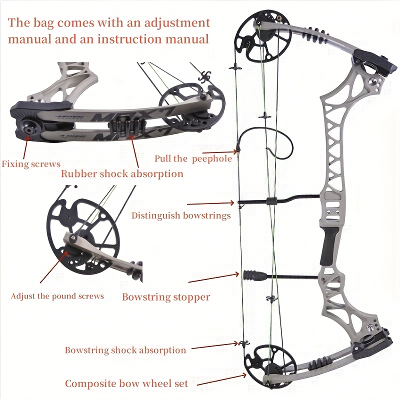 30-70lbs Adjustable Alloy Compound Bow, Outdoor Hunting Archery Competition Special Compound Bow Set