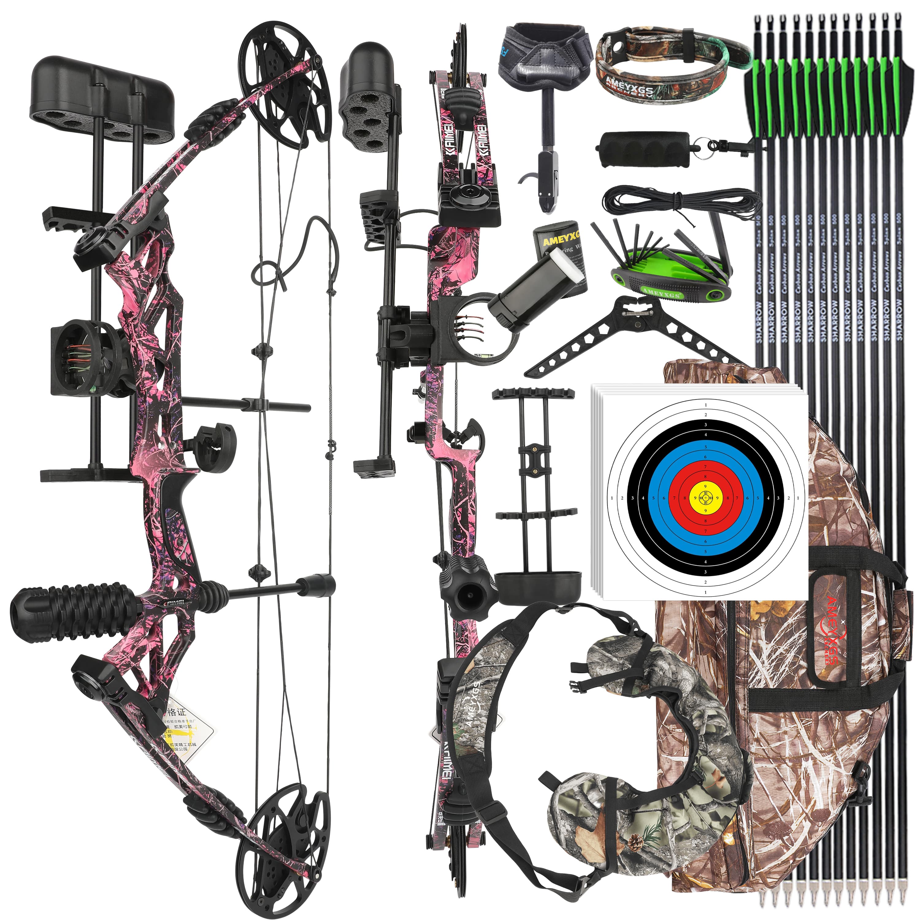 KAIMEI HAN Adjustable Hunting Bow Compound Bow 30-60 lbs
