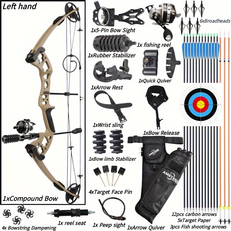 JUNXING Battleship Bowfishing Dual-Use Hunting & Fishing Bow 30-55 lbs