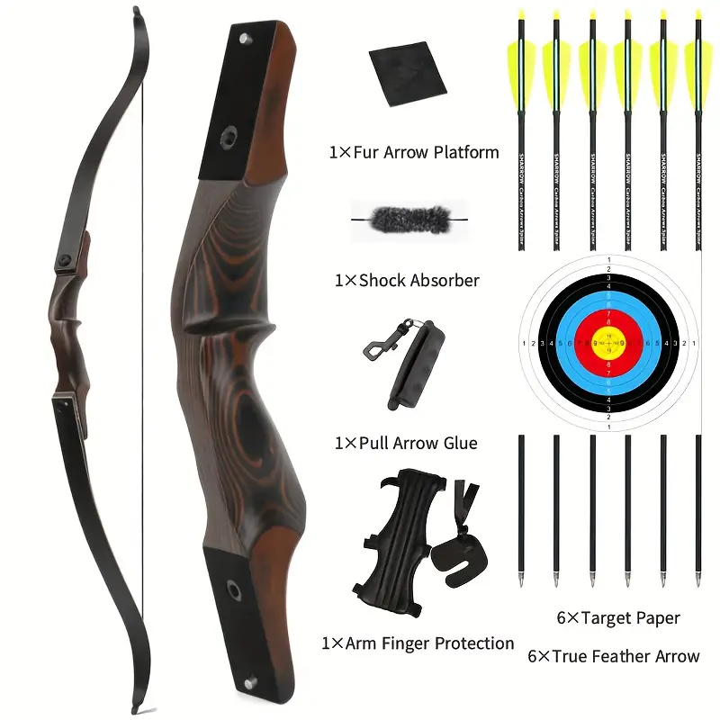 Black Hunter Rebirth 60" Recurve Bow Wooden Bow 30 lbs
