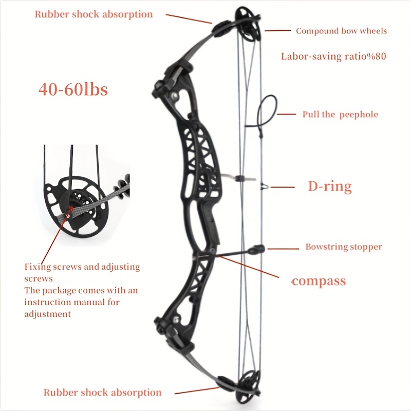 JUNXING M106 Compound Bow Adjustable Hunting Bow Complete Package 40-60 lbs