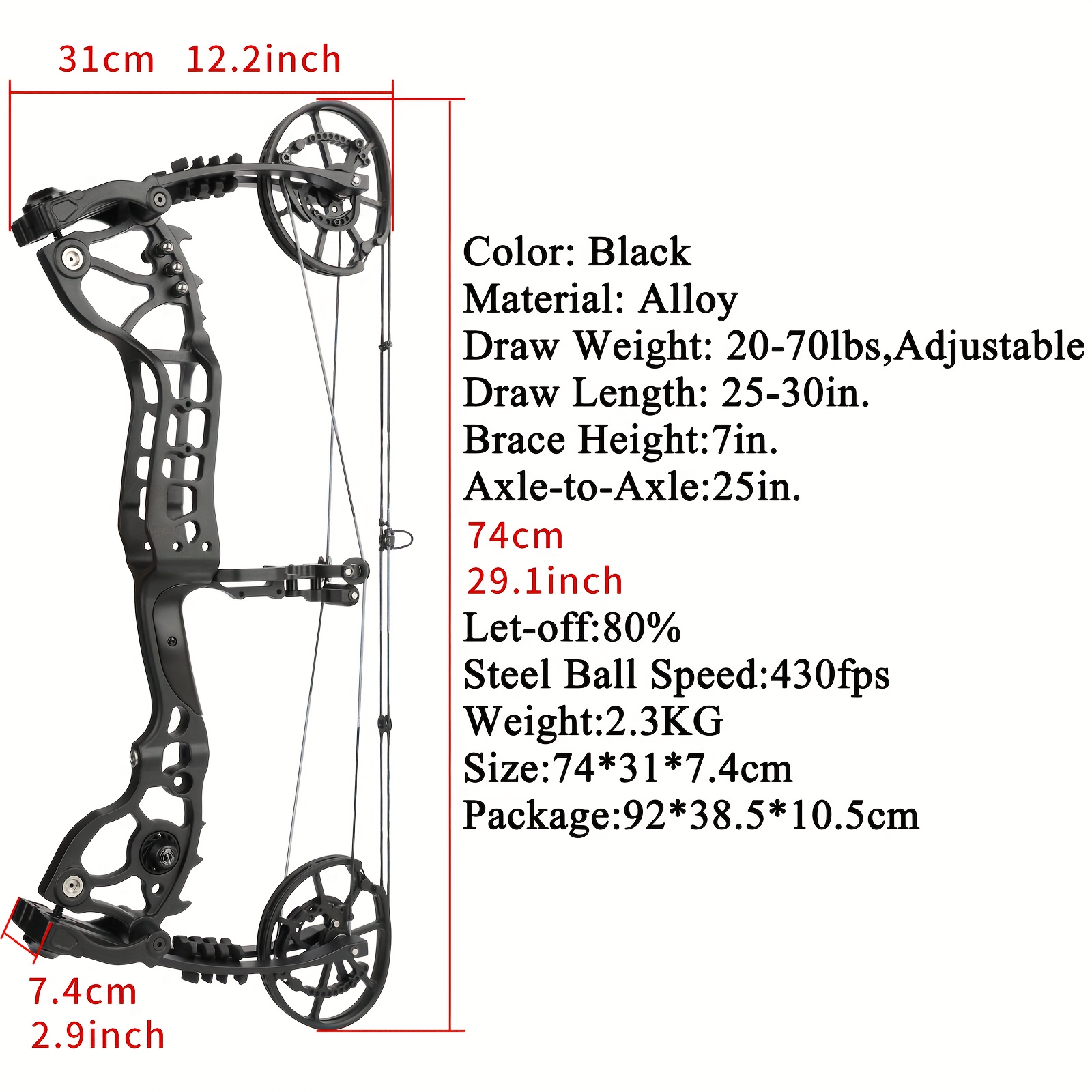 AMEYXGS Archery Compound Bow Alloy Dual-Use Steel Ball 20-70lbs