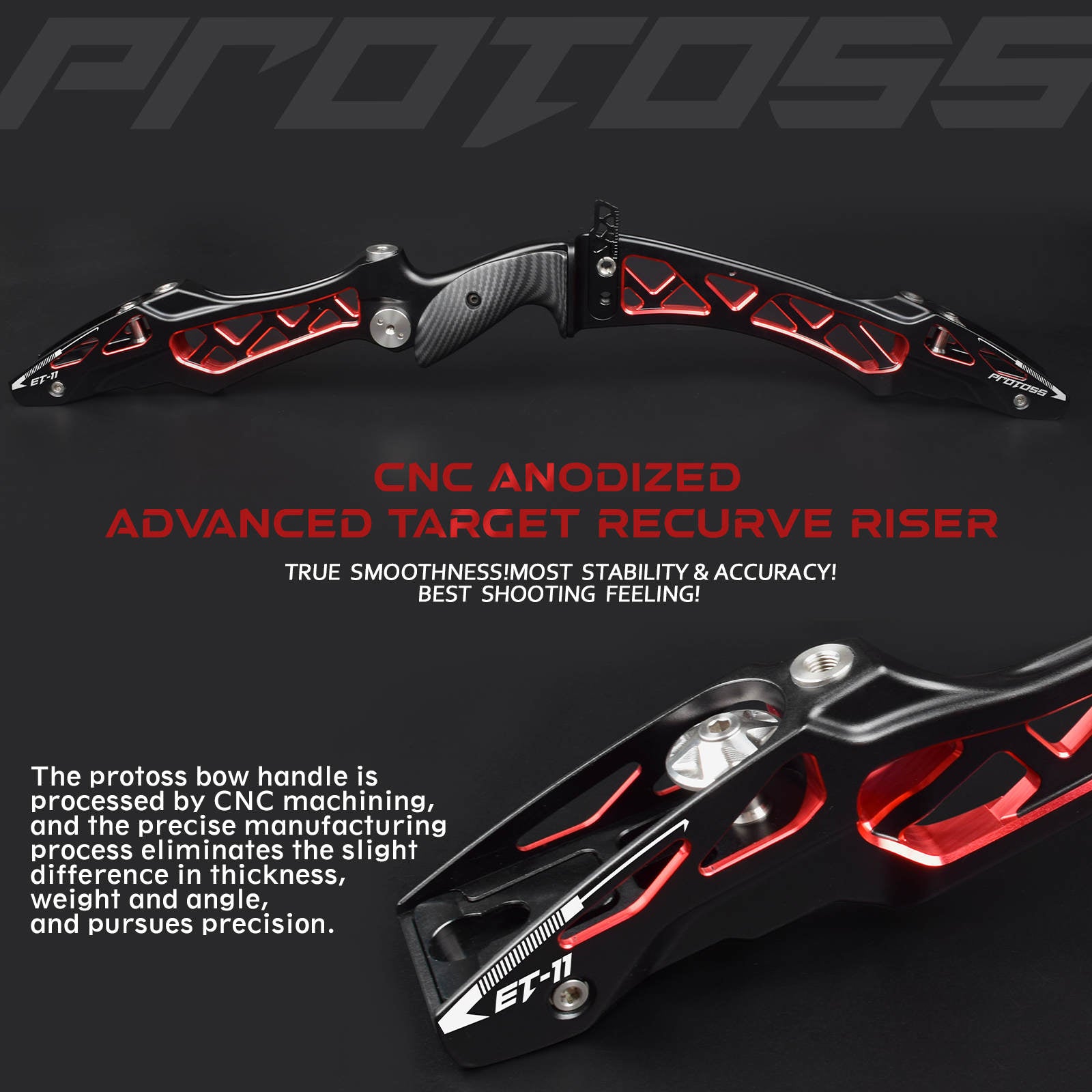 NIKA ET-11 25" Two-Tone ILF Olympic Recurve Riser RH LH