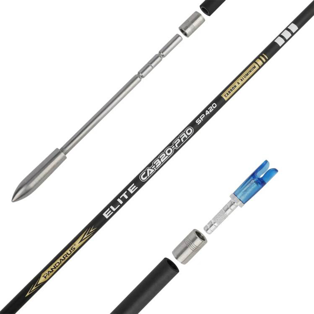 PANDARUS CA-320-PRO Carbon & Aluminum 3.2 mm Tapered Arrows (12 Pack)