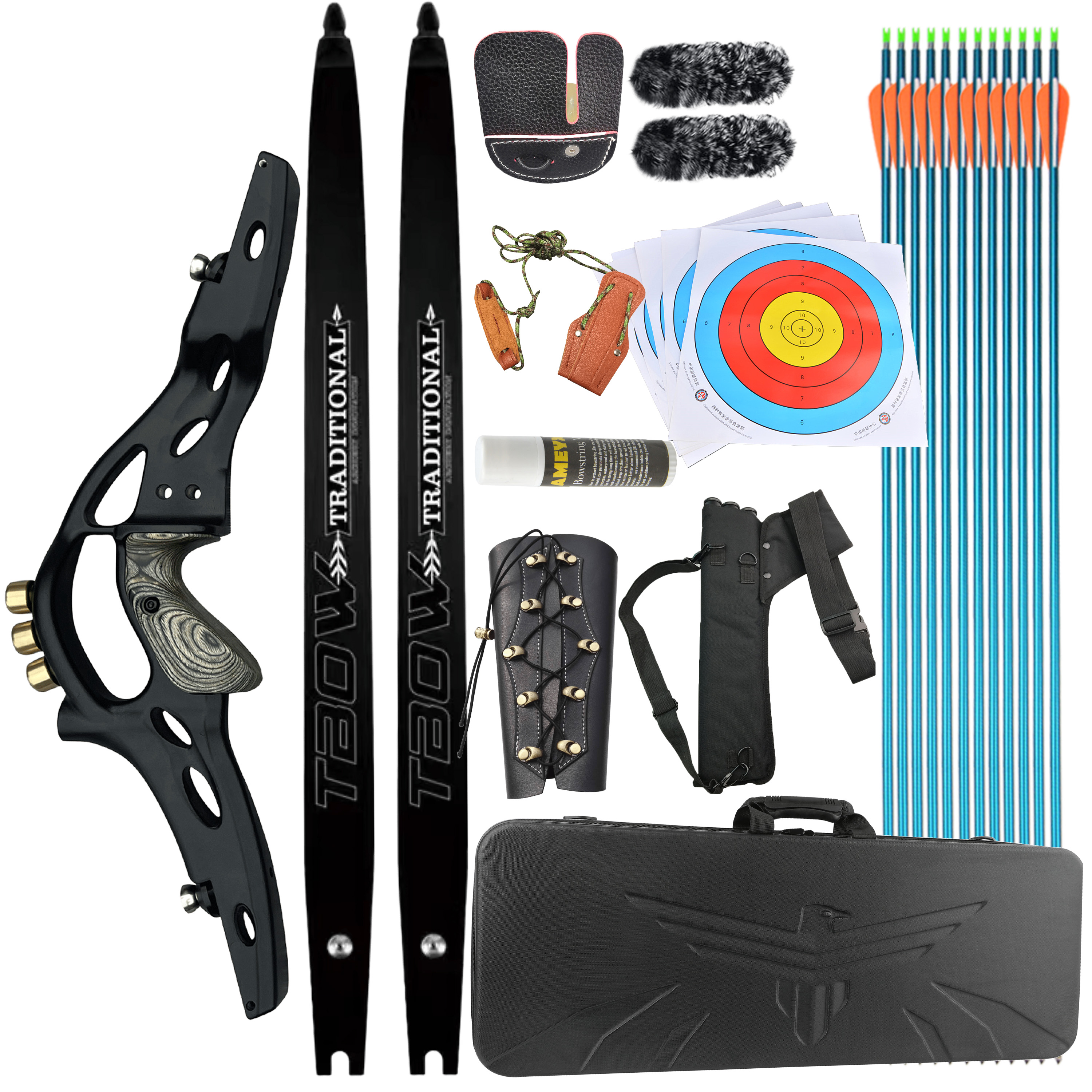 JUNXING 62" ILF American Hunting Recurve Bow30-60# @28"