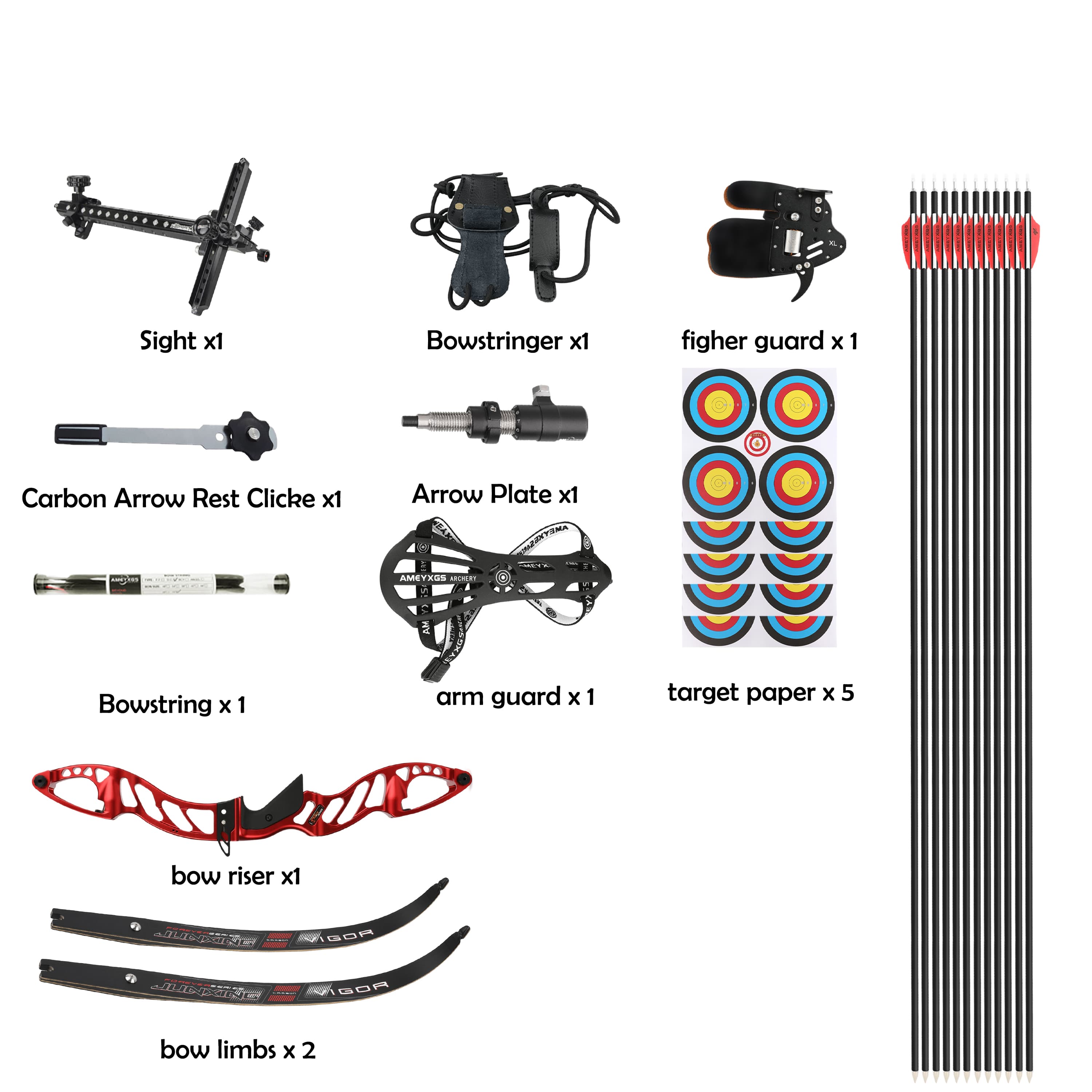  Professional Recurve Bow Set Multiple Draw Weights