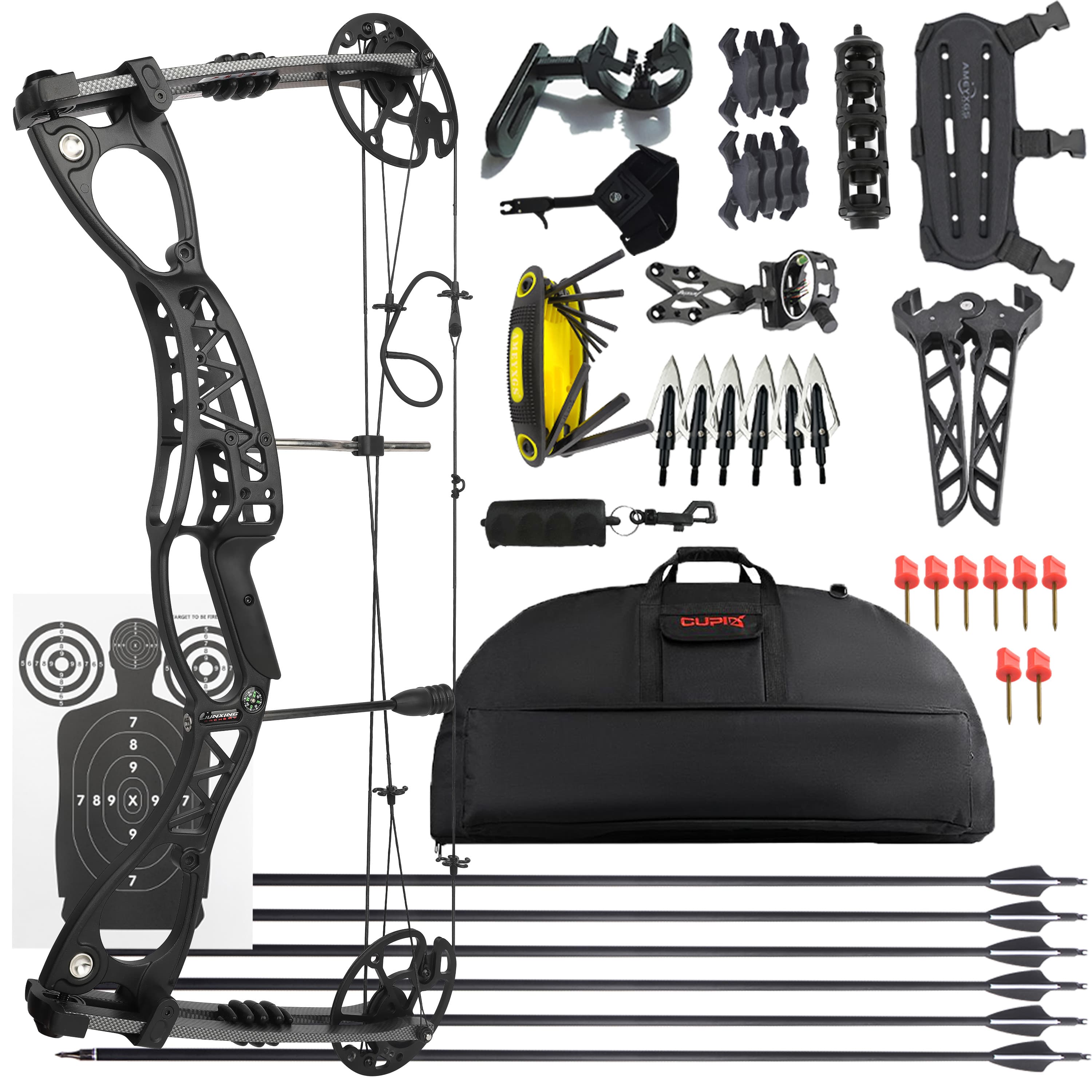 JUNXING M126 Hunting Compound Bow Archery Set 0-70 lbs 