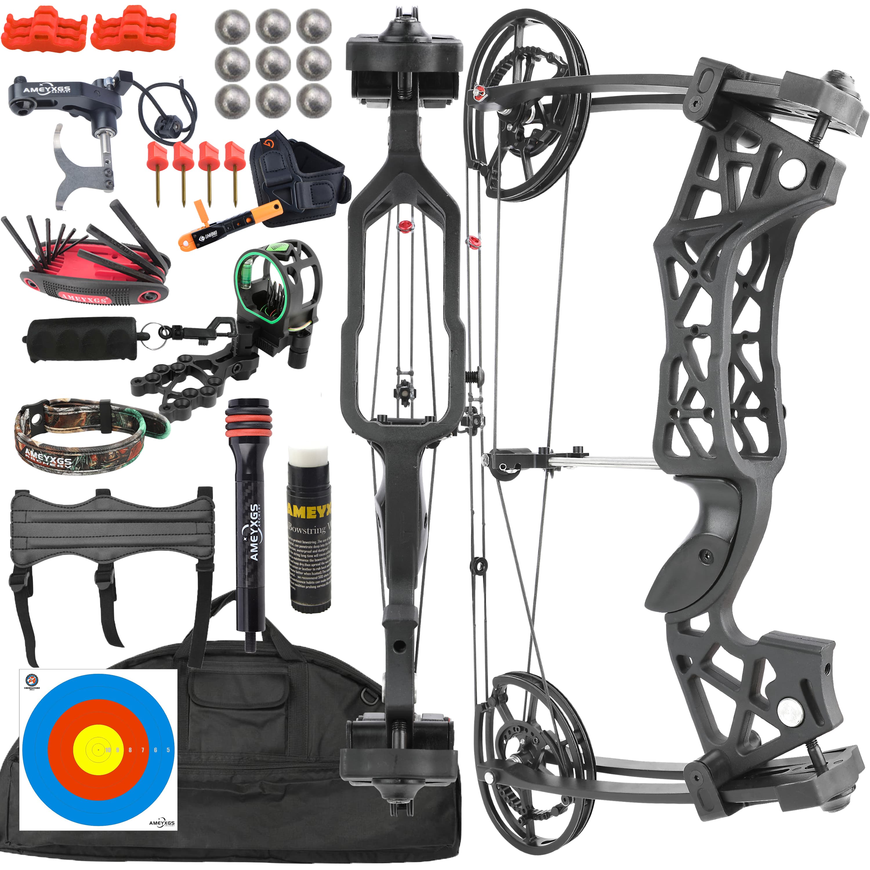 Steel Ball Compound Bow Multi-Purpose Bow Kit 40-65 lbs
