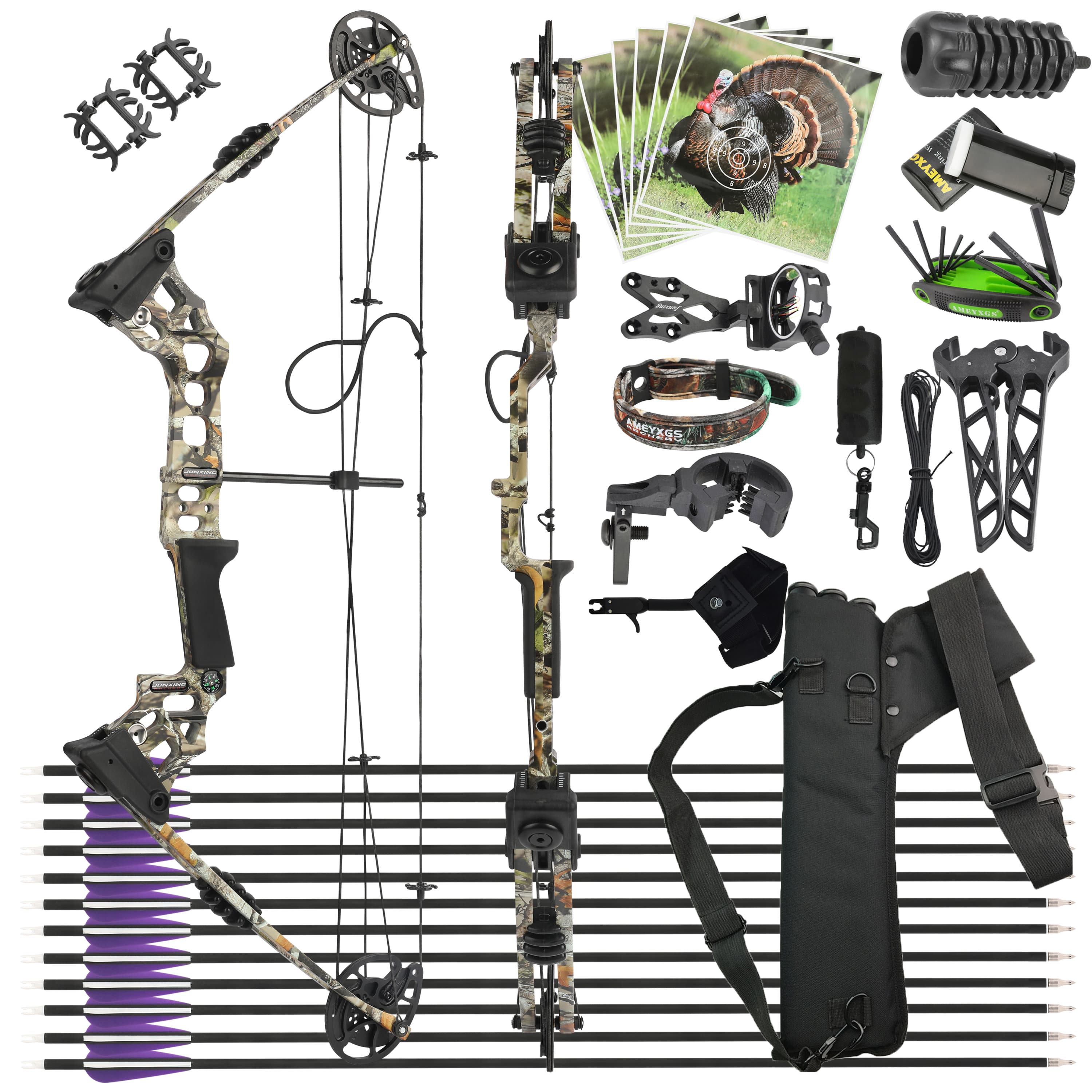 JUNXING X8 Hunting Compound Bow Kit 20-70lbs