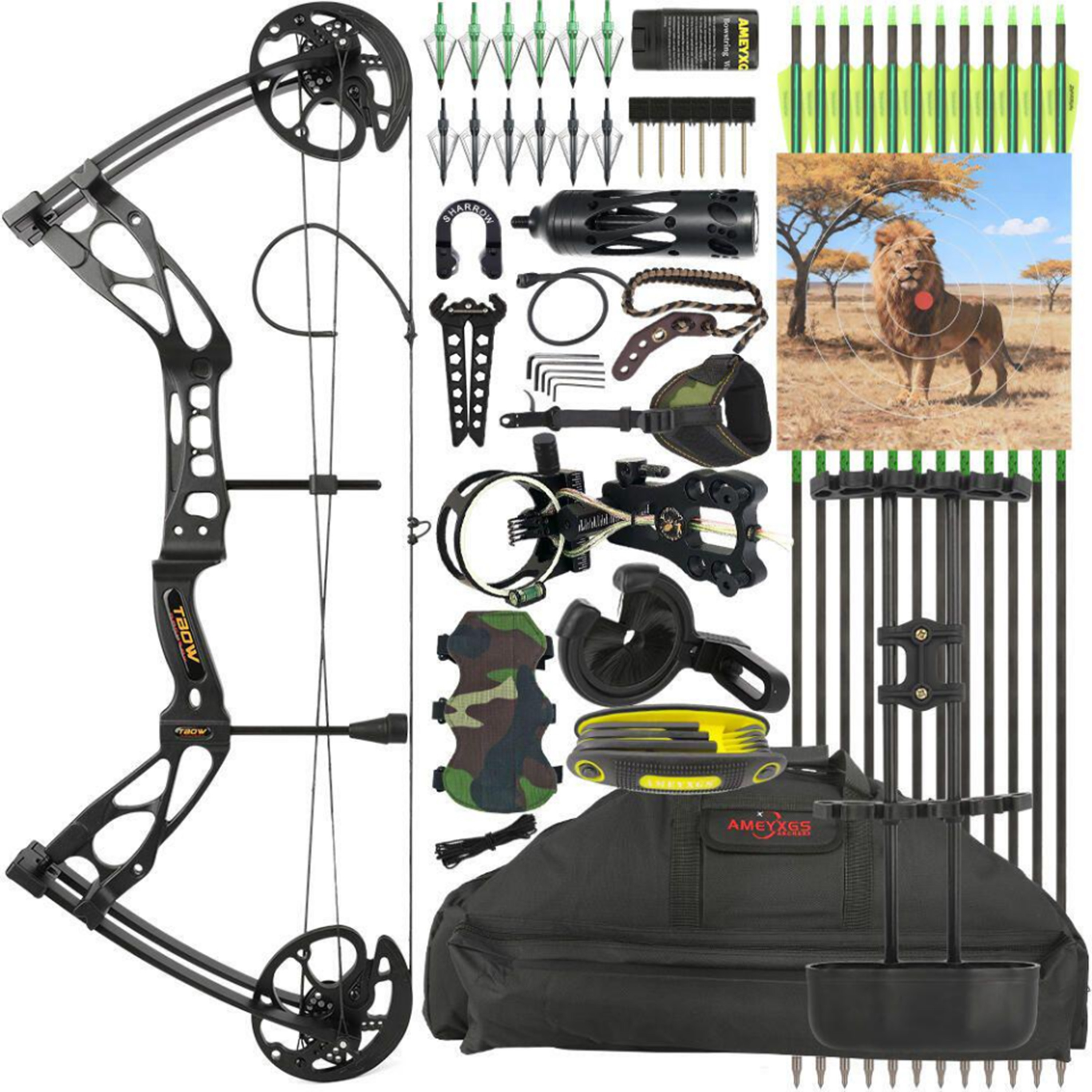 US IN STOCK M133 Compound Bow  0-70lbs  Archery Hunting