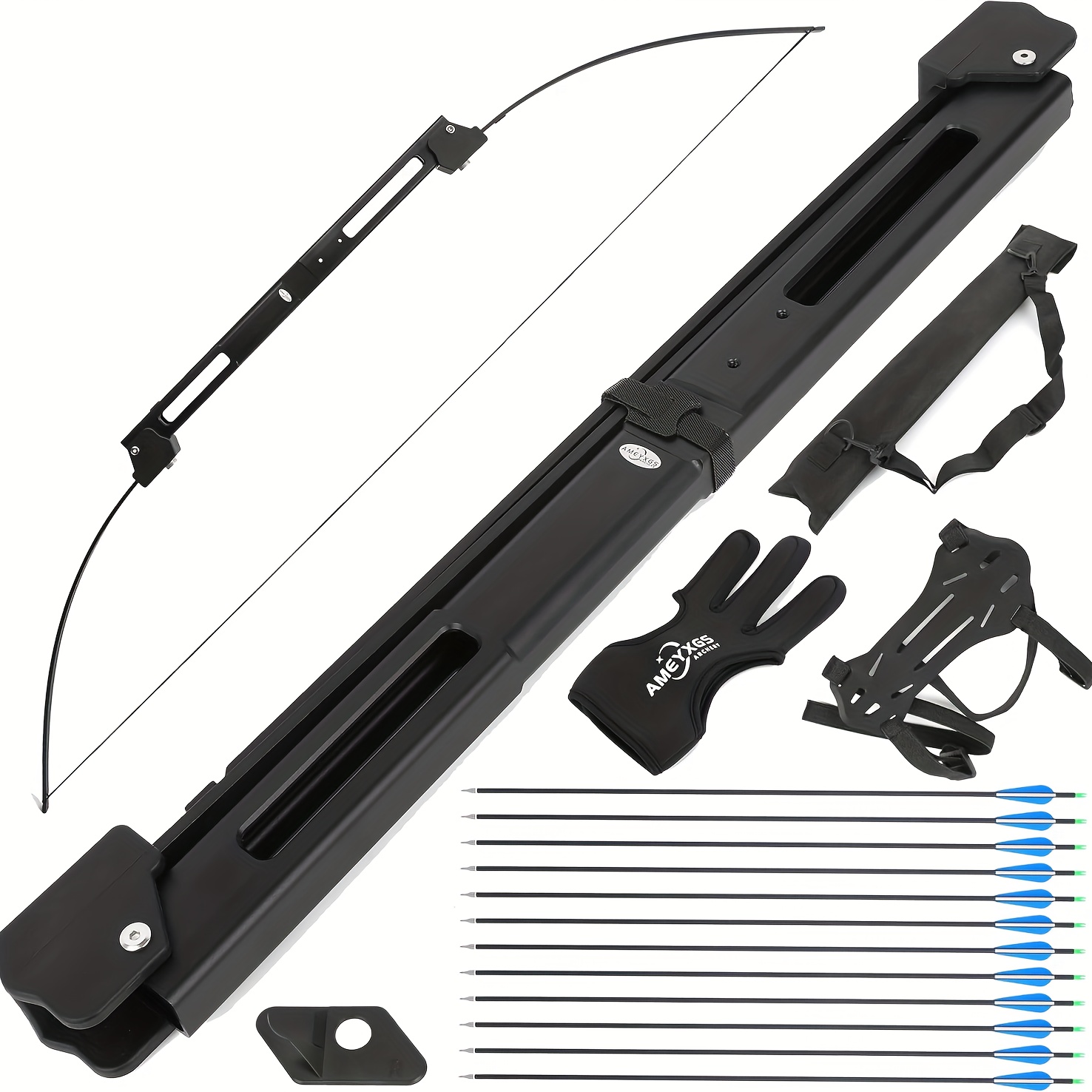 58" Folding Takedown Recurve Bow Aluminum Alloy Hunting Bow 35 lbs