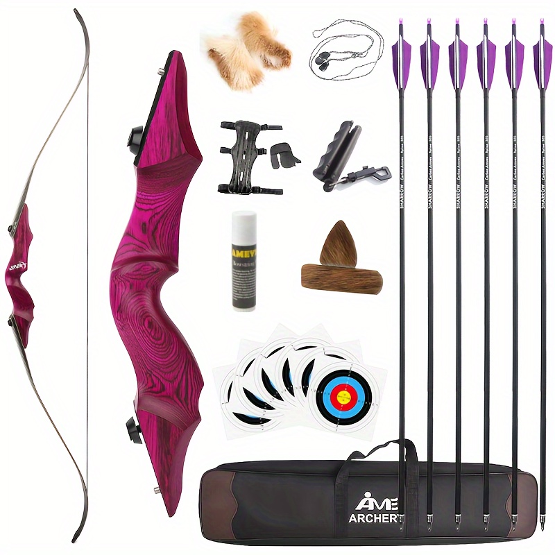 60 Inch American Hunting Reverse Bow Outdoor Shooting Archery 40-60lbs Outdoor Wooden Bow Reverse Bow Set Right Hand