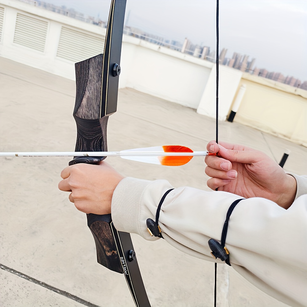 Wood Recurve Bow 57" Traditional Hunting Archery Set 40-55 lbs