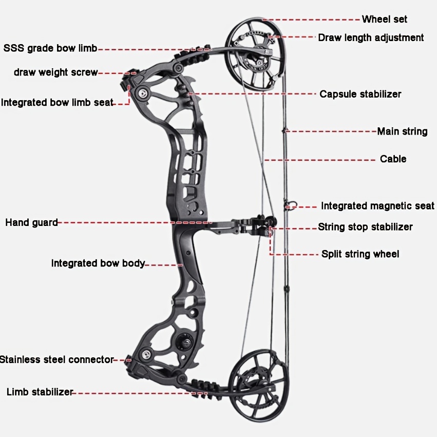 AMEYXGS Archery Compound Bow Alloy Dual-Use Steel Ball 20-70lbs