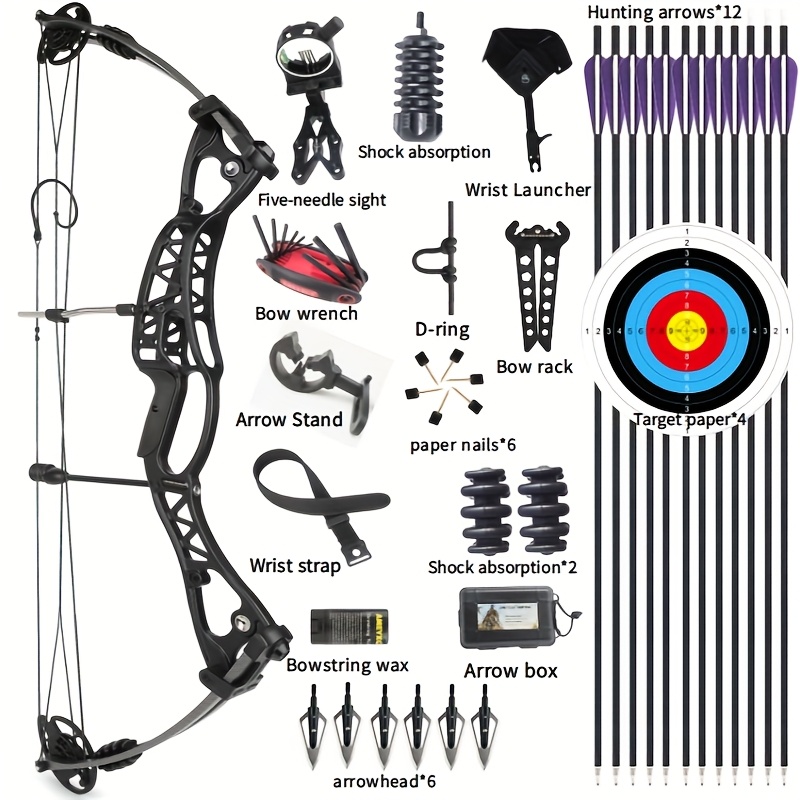 JUNXING M106 Compound Bow Adjustable Hunting Bow Complete Package 40-60 lbs
