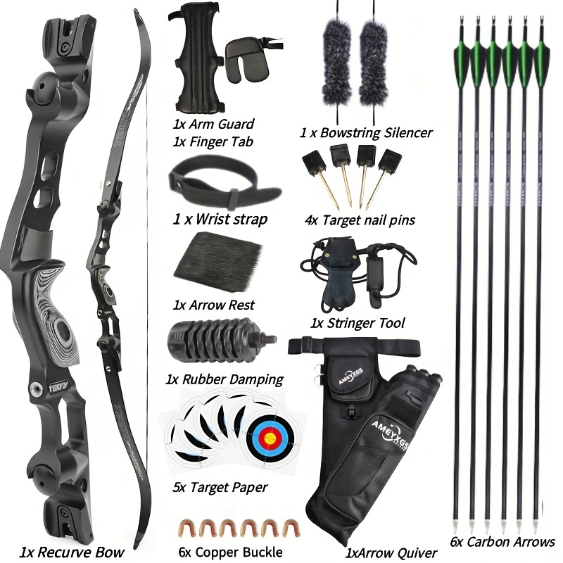 TBOW 62" Hunting Recurve Bow ILF Takedown Bow 60 lbs