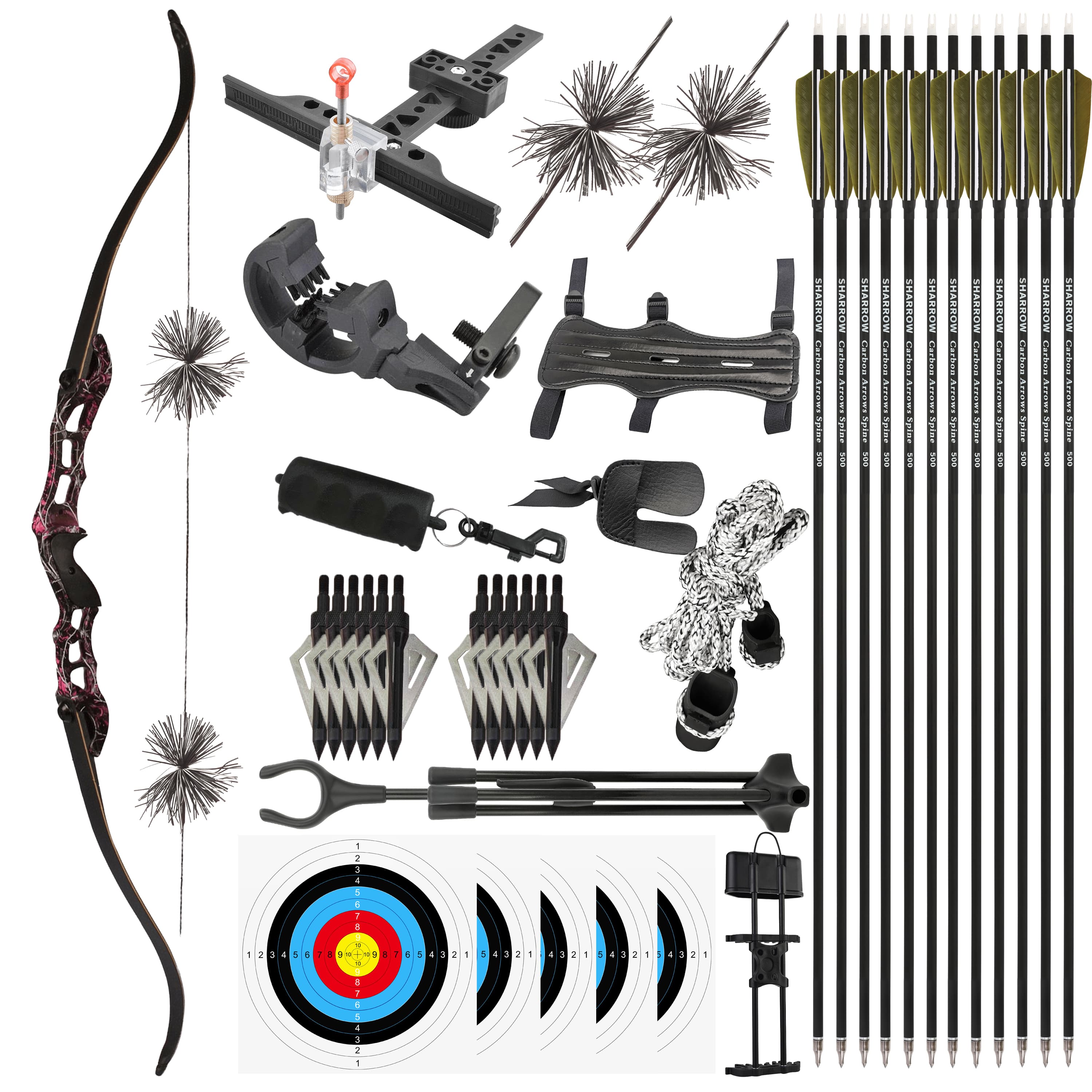 JUNXING F185 Takedown Recurve Bow Hunting Bow Kit 30-50lbs