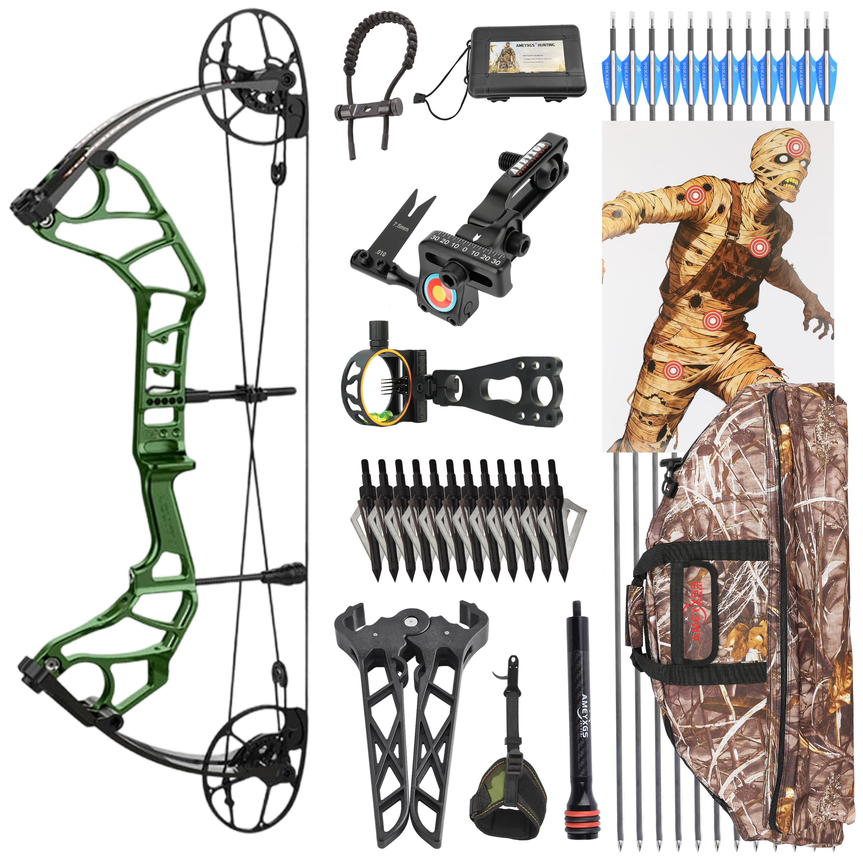 Archery 50-60lbs Compound Bow Set Shooting Target